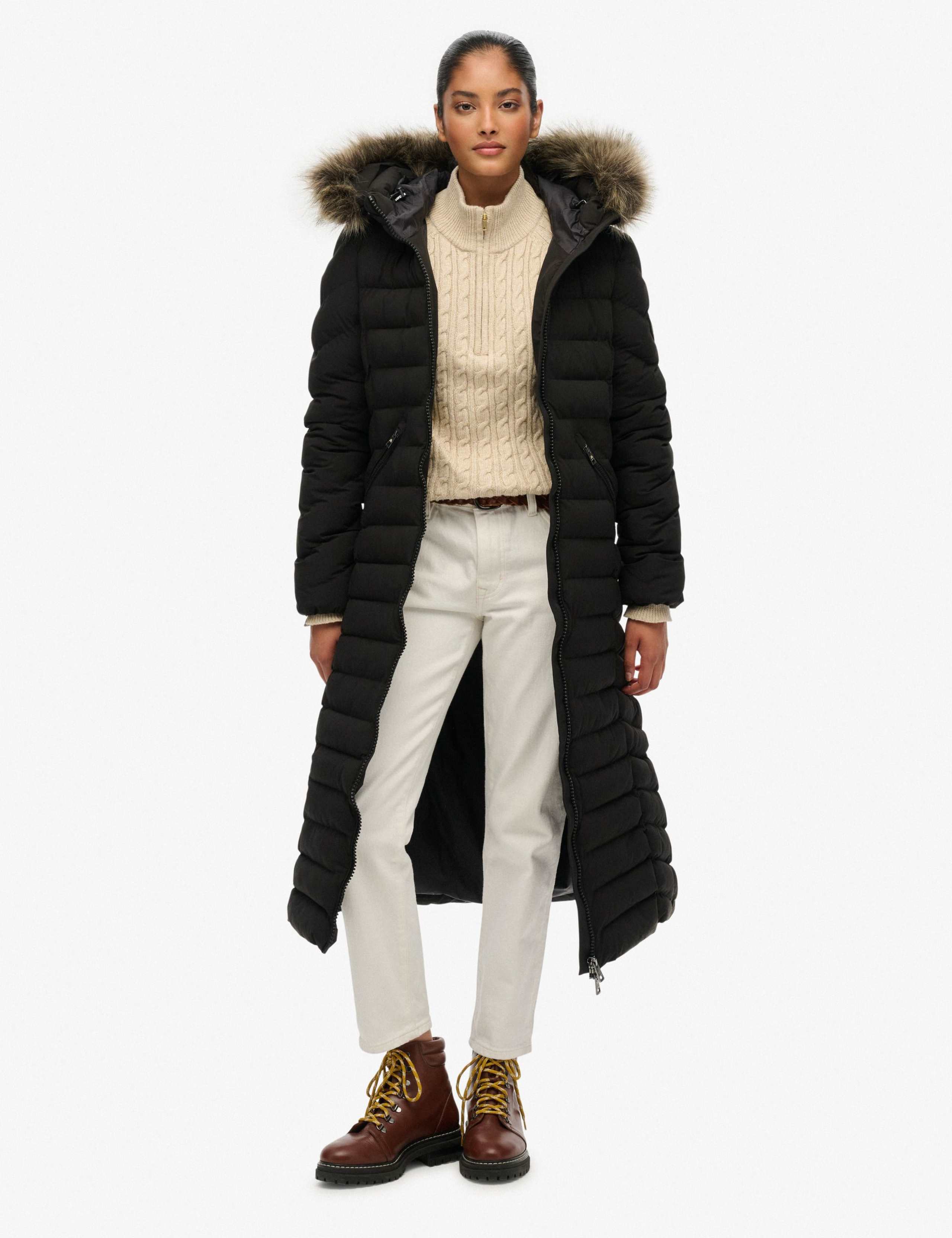 Hooded Funnel Neck Longline Puffer Jacket 5 of 8