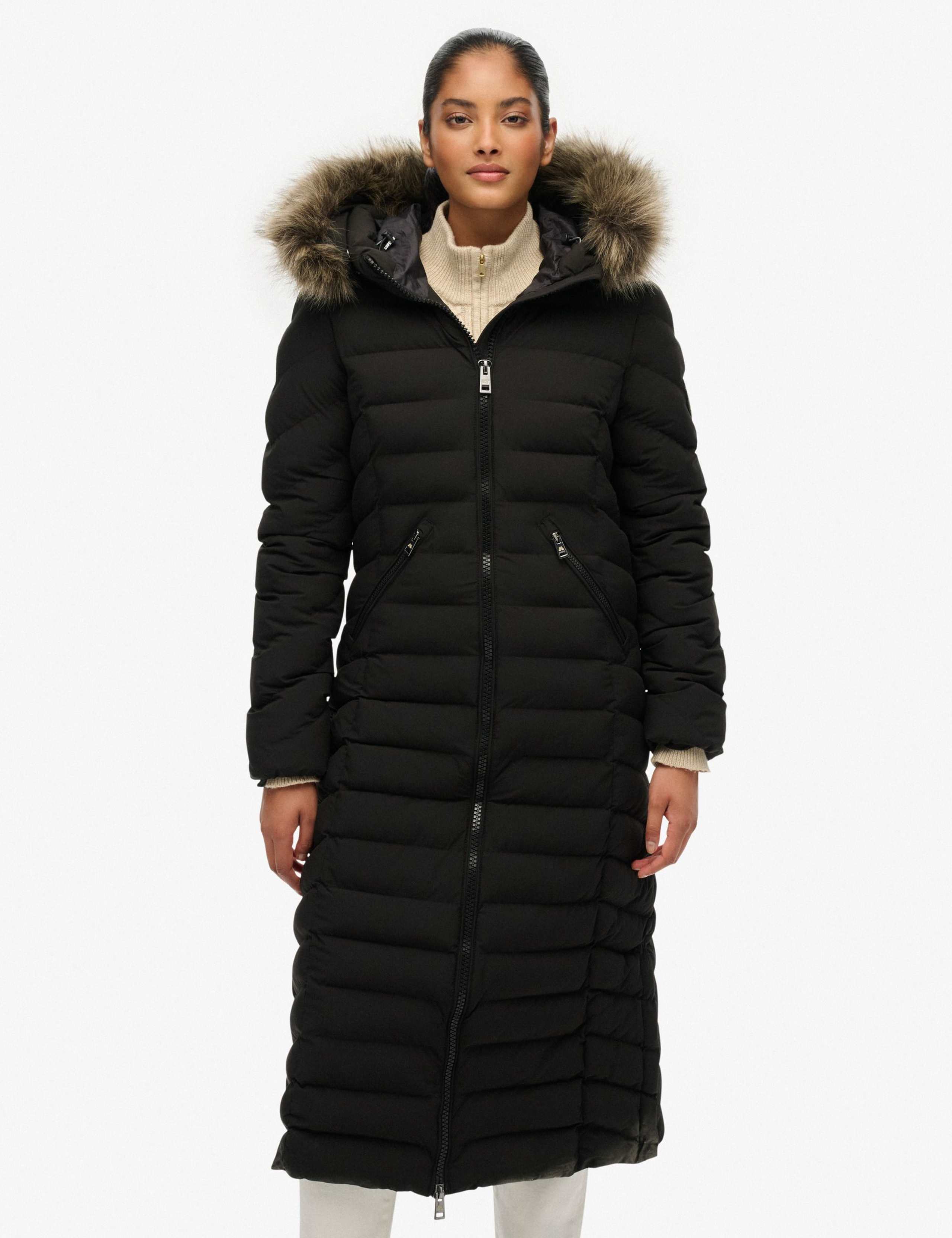 Hooded Funnel Neck Longline Puffer Jacket 6 of 8