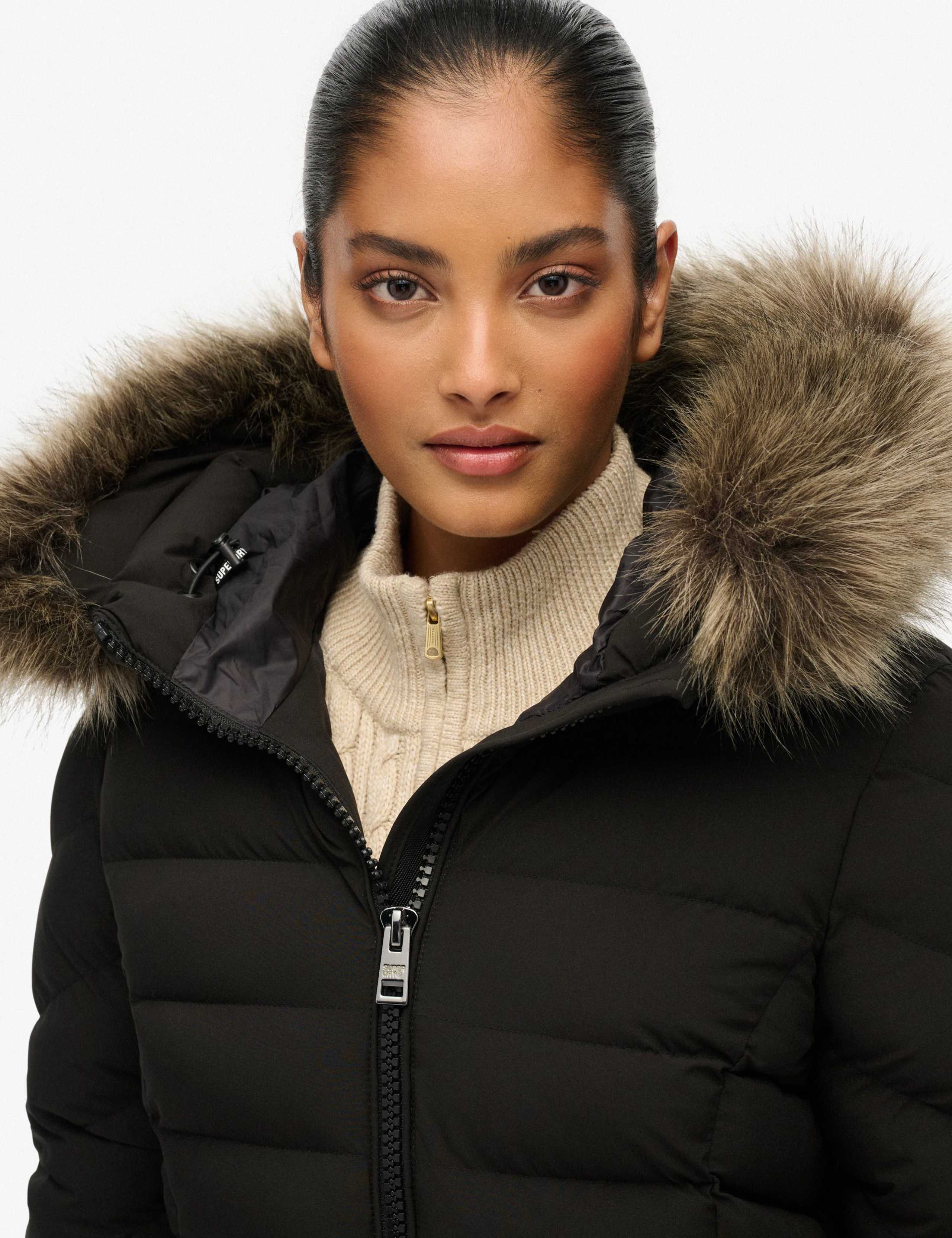 Hooded Funnel Neck Longline Puffer Jacket 8 of 8