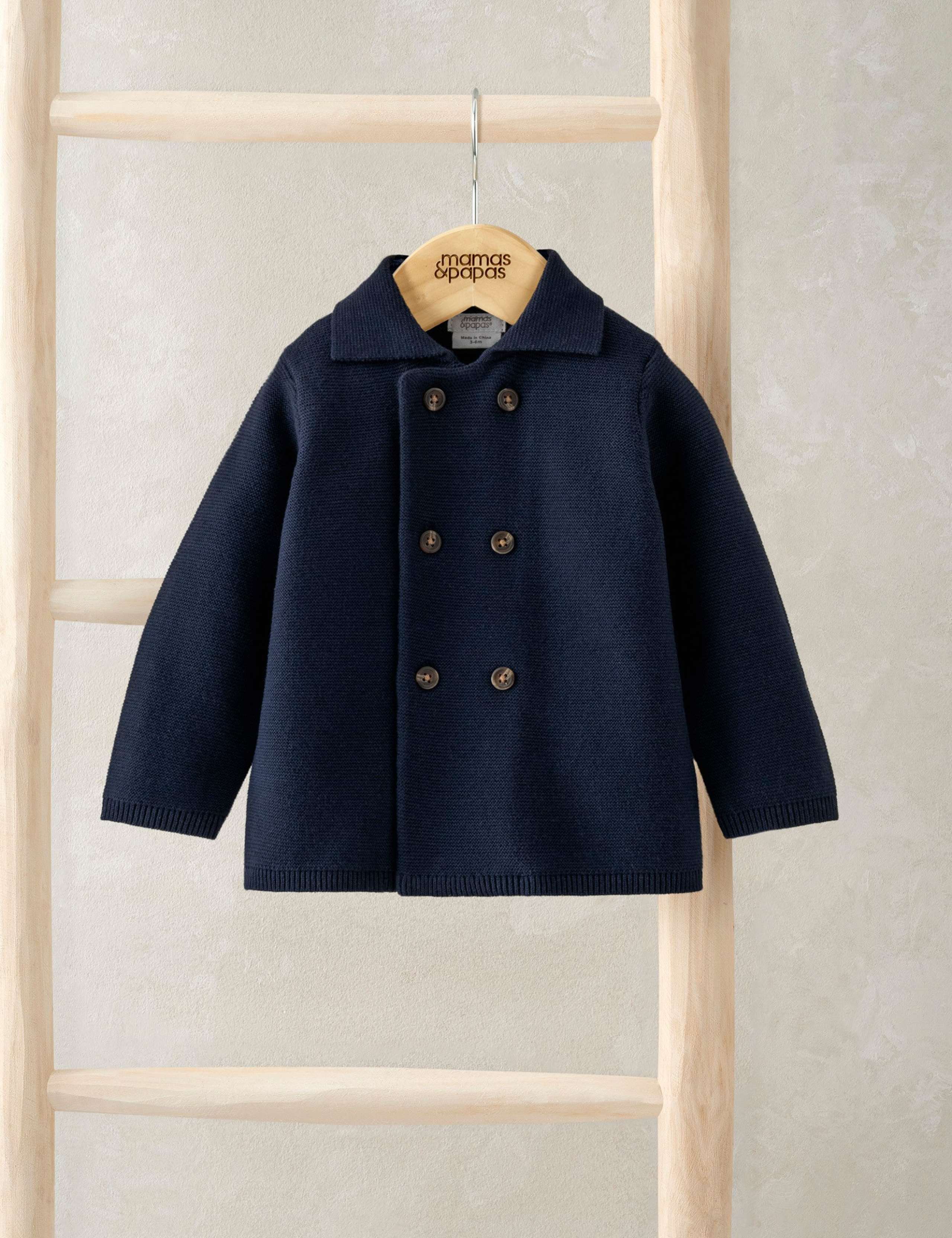 Pure Cotton Collared Cardigan (0 Mths-3 Yrs) 1 of 3