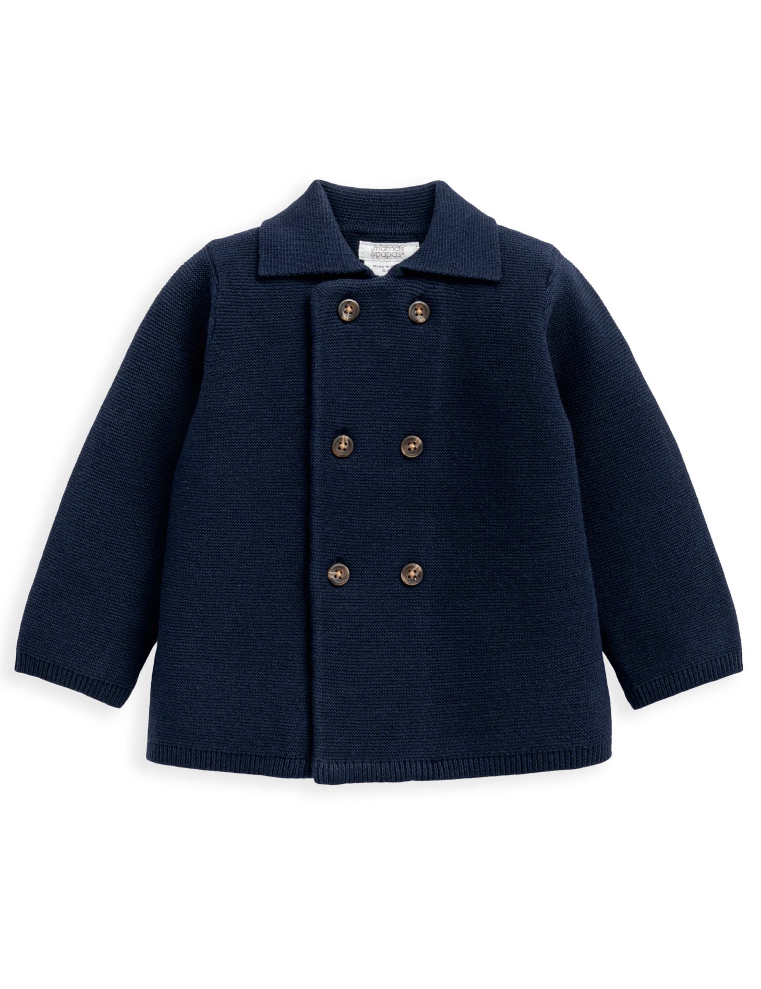 Pure Cotton Collared Cardigan (0 Mths-3 Yrs) 2 of 3