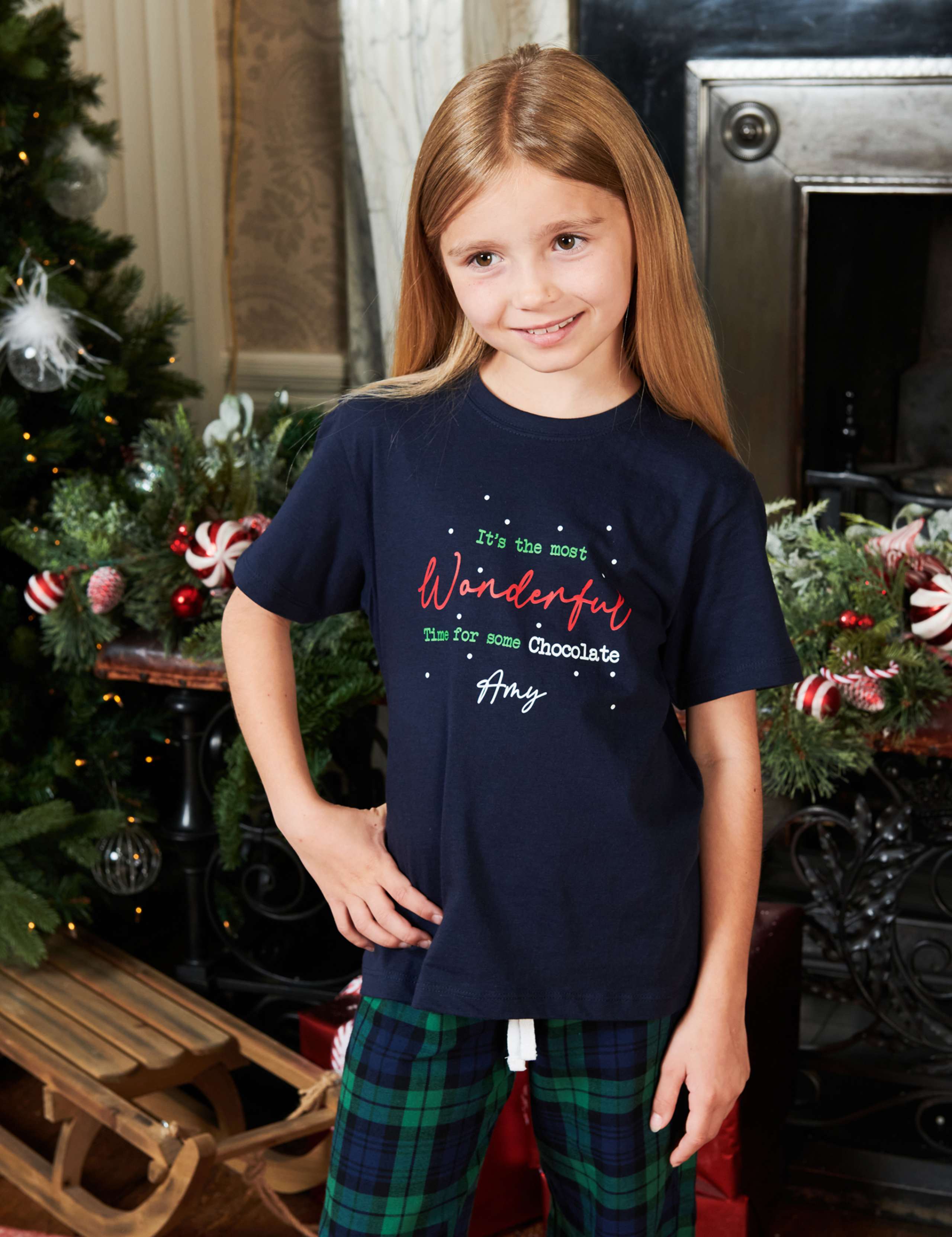 Personalised Wonderful Girls Pyjamas (5-12 Yrs) 1 of 4