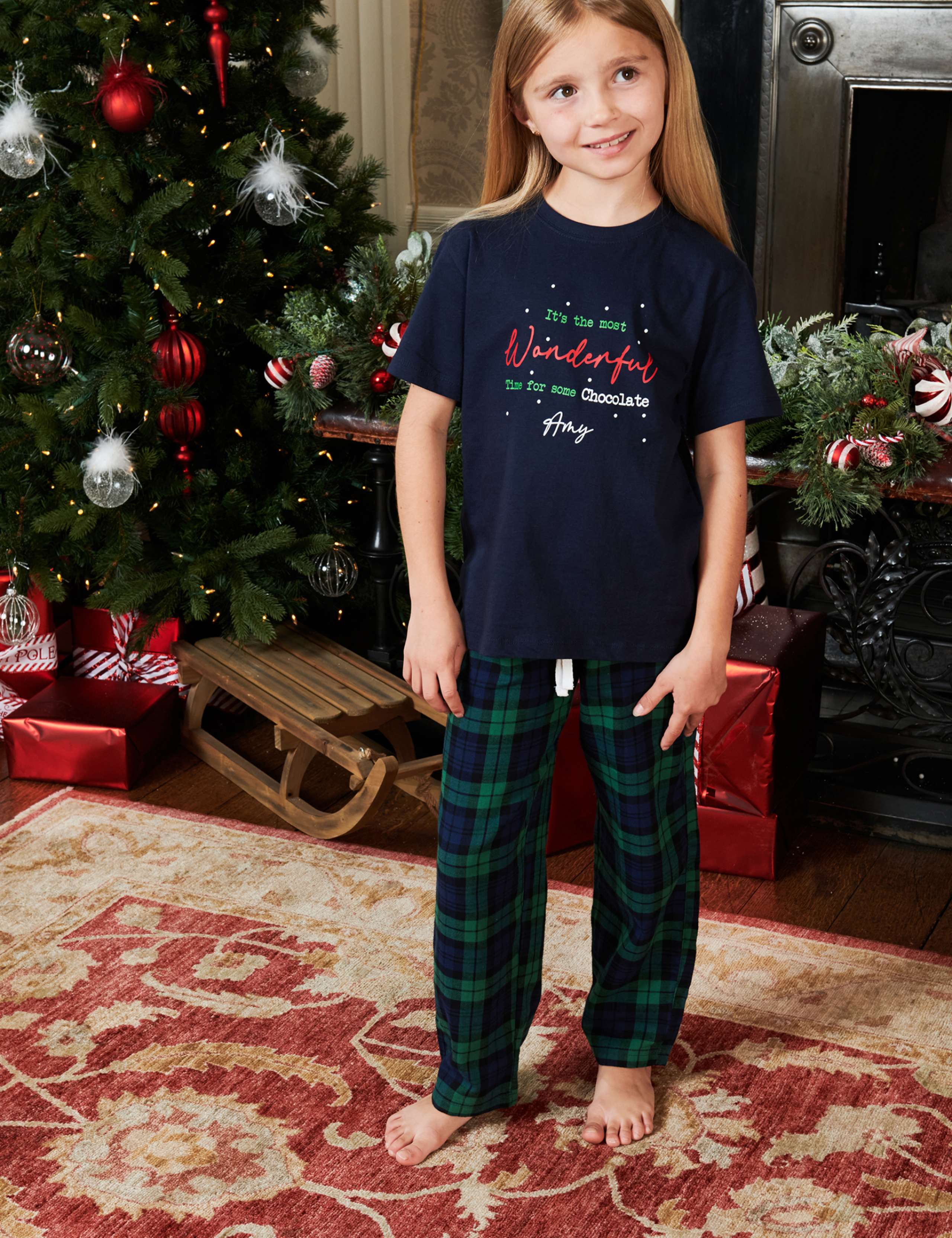 Personalised Wonderful Girls Pyjamas (5-12 Yrs) 3 of 4