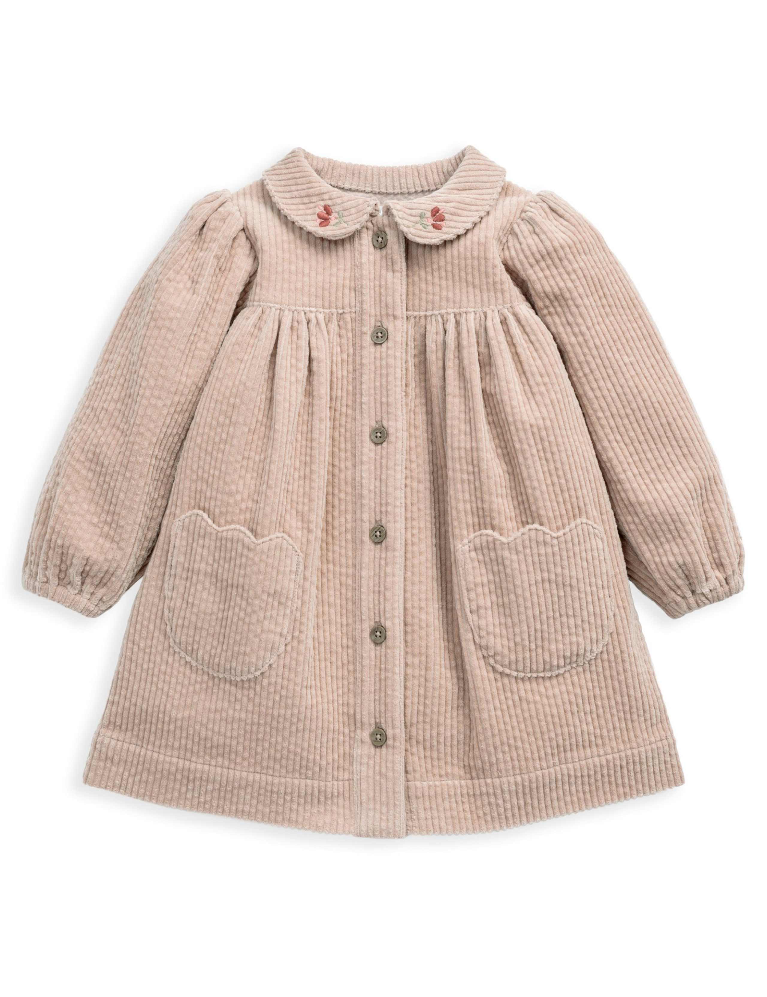 Pure Cotton Cord Collared Dress (0 Mths-3 Yrs) 2 of 2