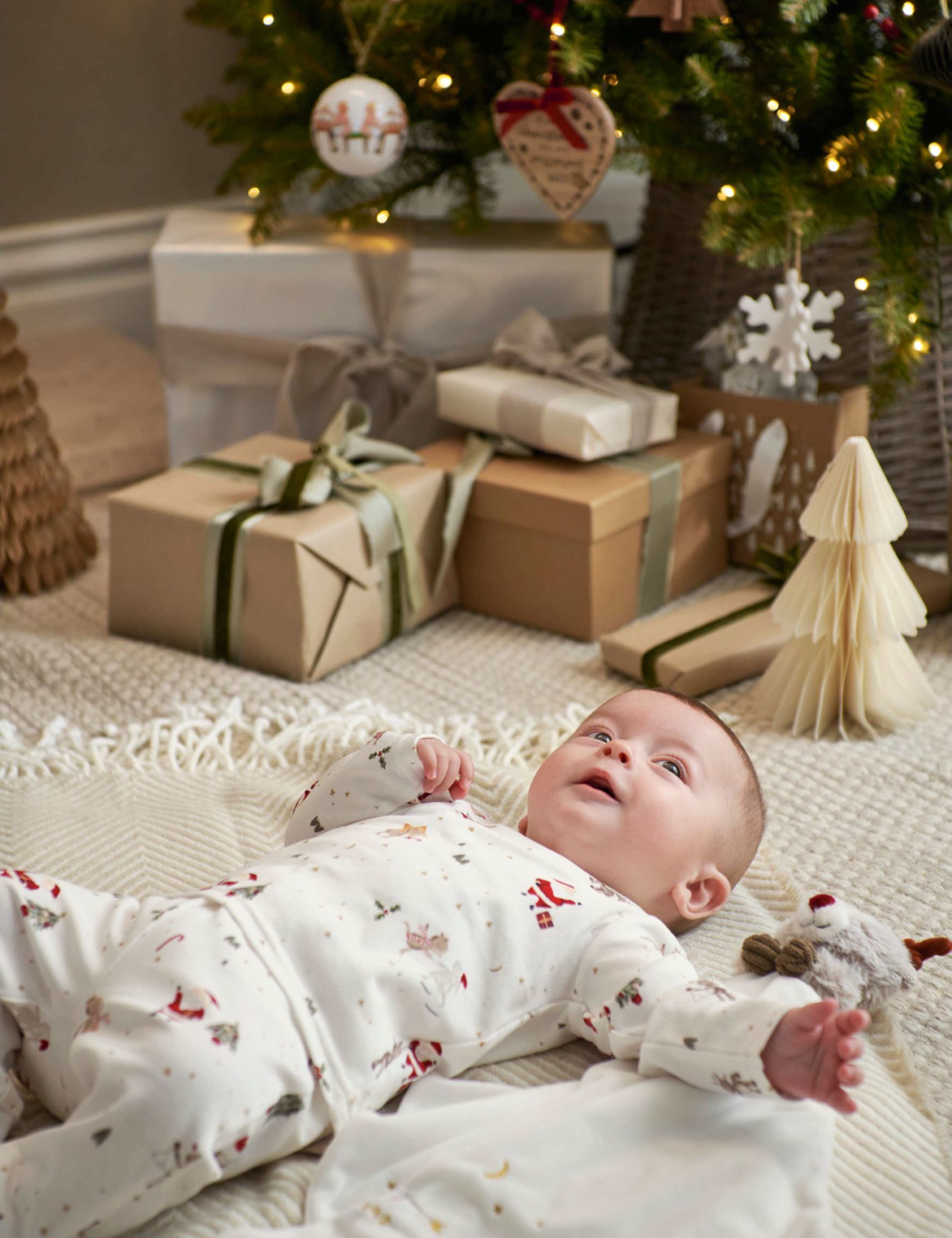 Pure Cotton Christmas Sleepsuit (0-12 Mths) 5 of 6