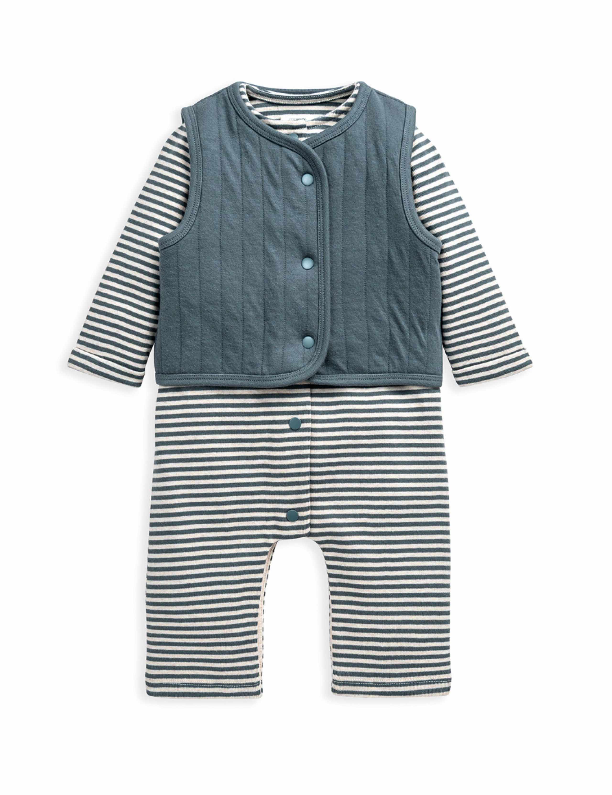 2pc Cotton Rich Gilet & Romper Set (0-12 Mths) 2 of 4