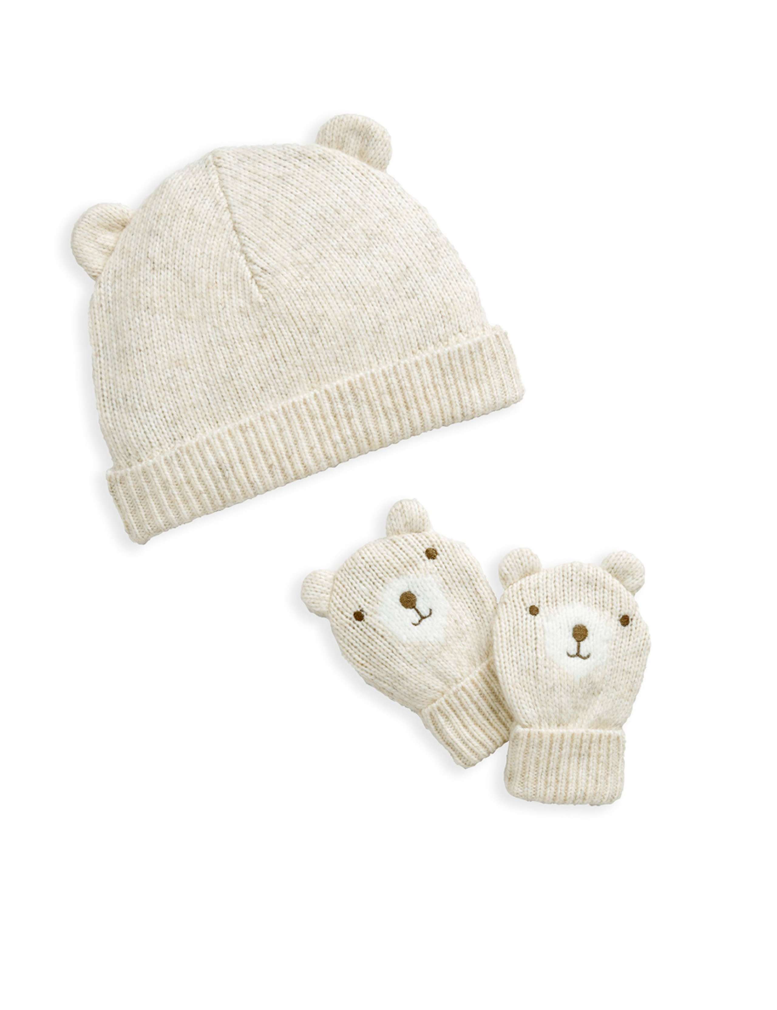 Kids' Bear Hat and Mitten Set (0-6 Mths) 2 of 2