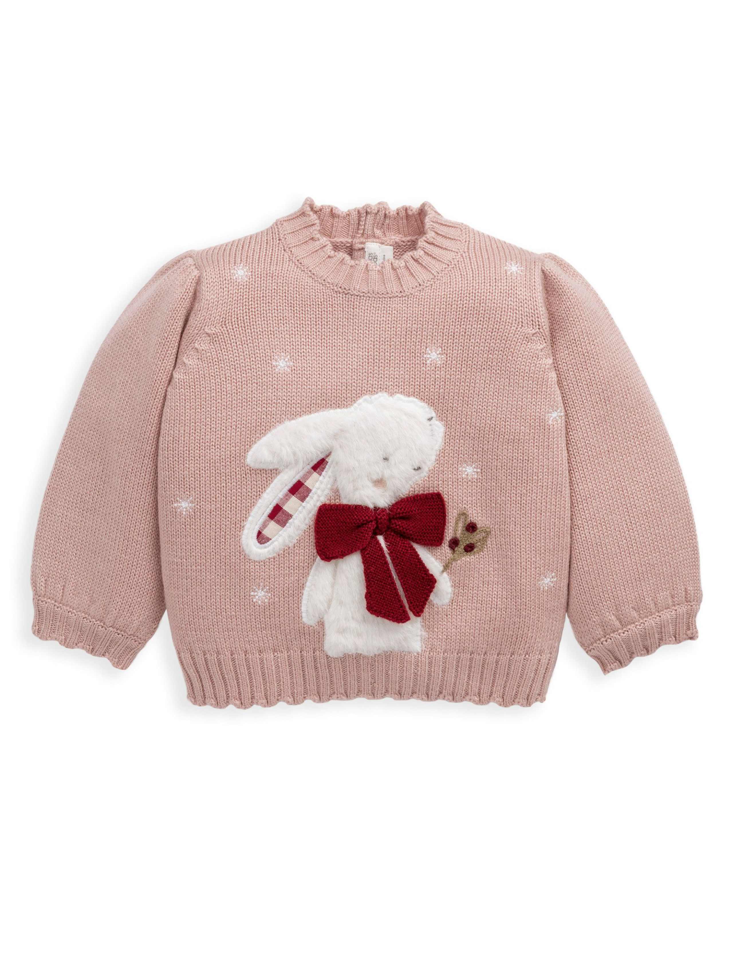 Bunny Christmas Jumper with Wool 2 of 6