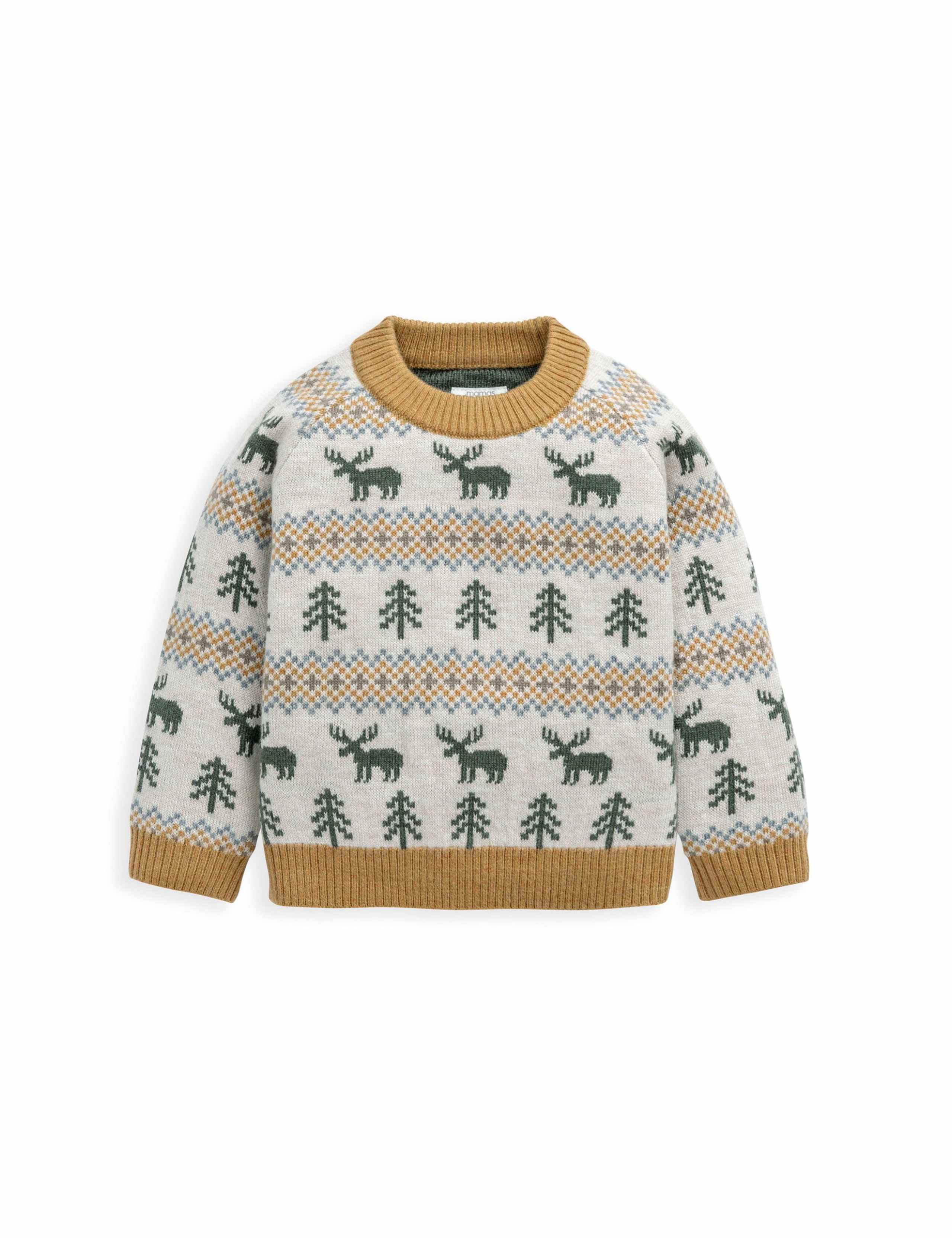 Moose Fairisle Knitted Jumper with Wool (0 Mths-3 Yrs) 2 of 2