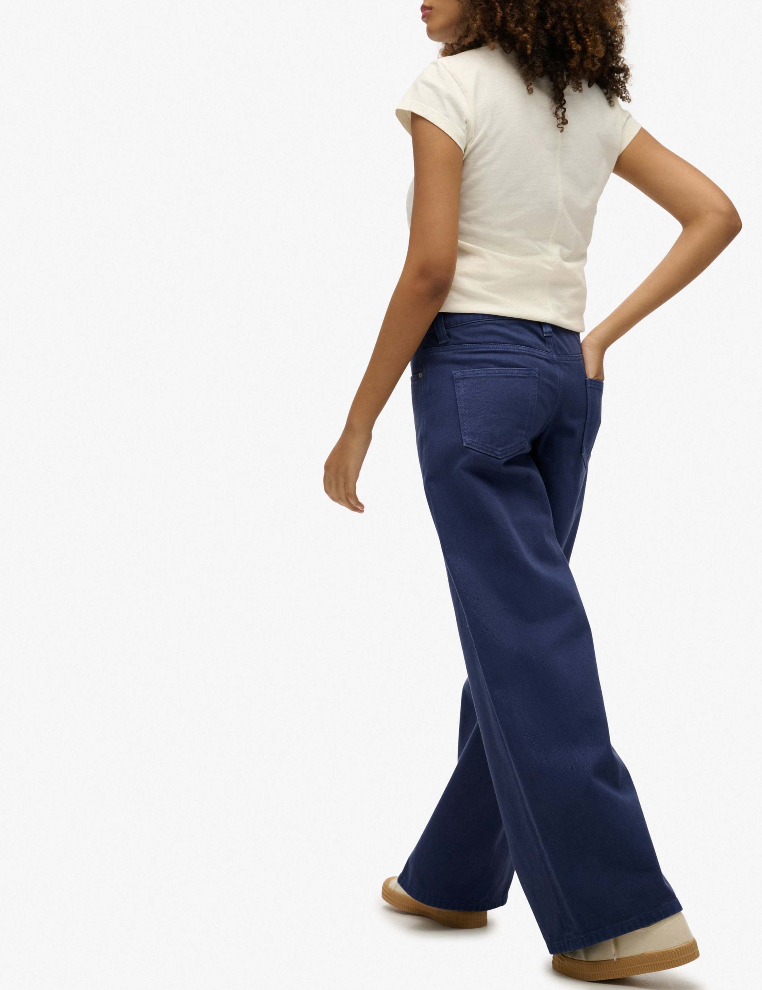 Pure Cotton Mid Rise Wide Leg Jeans 2 of 4