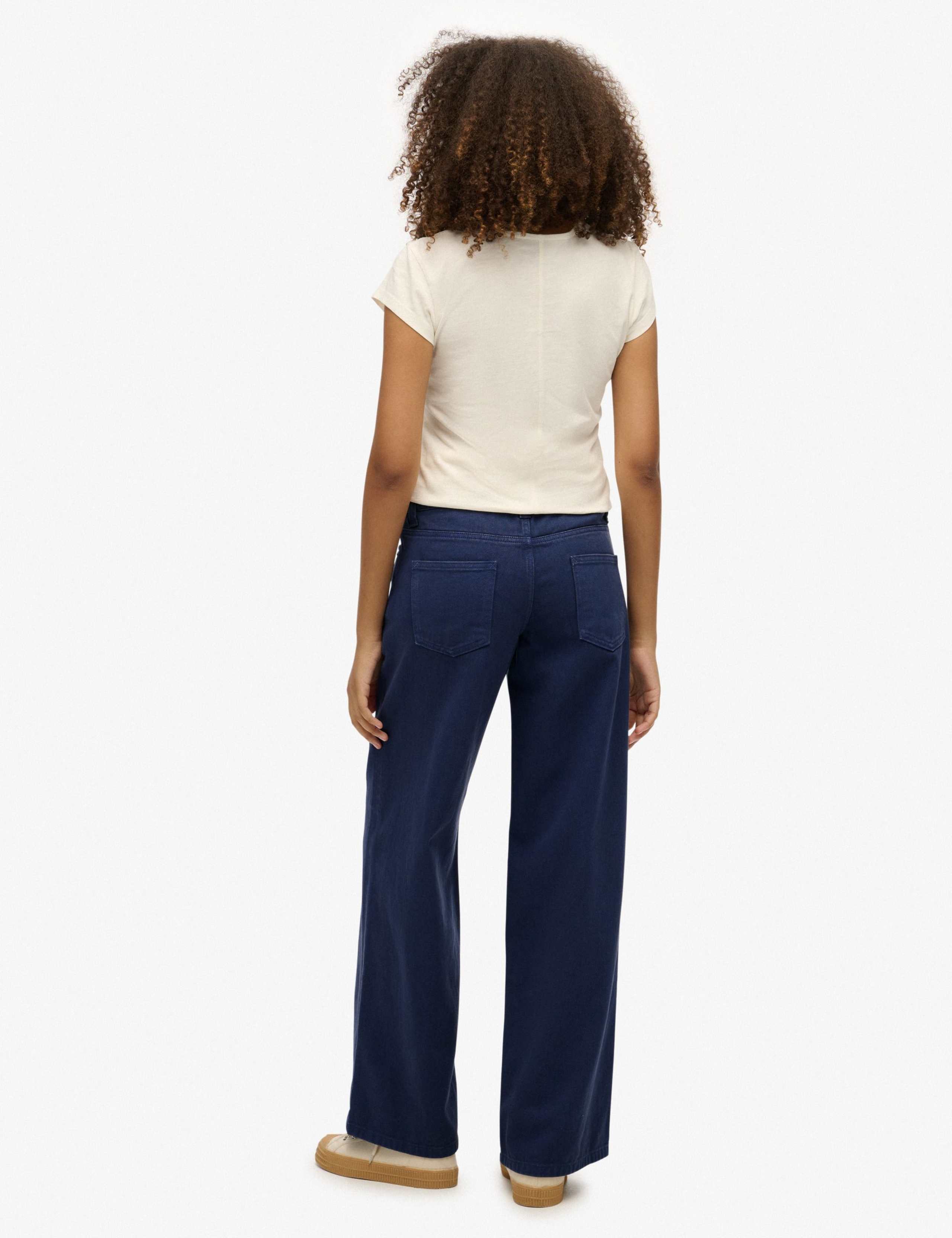 Pure Cotton Mid Rise Wide Leg Jeans 3 of 4