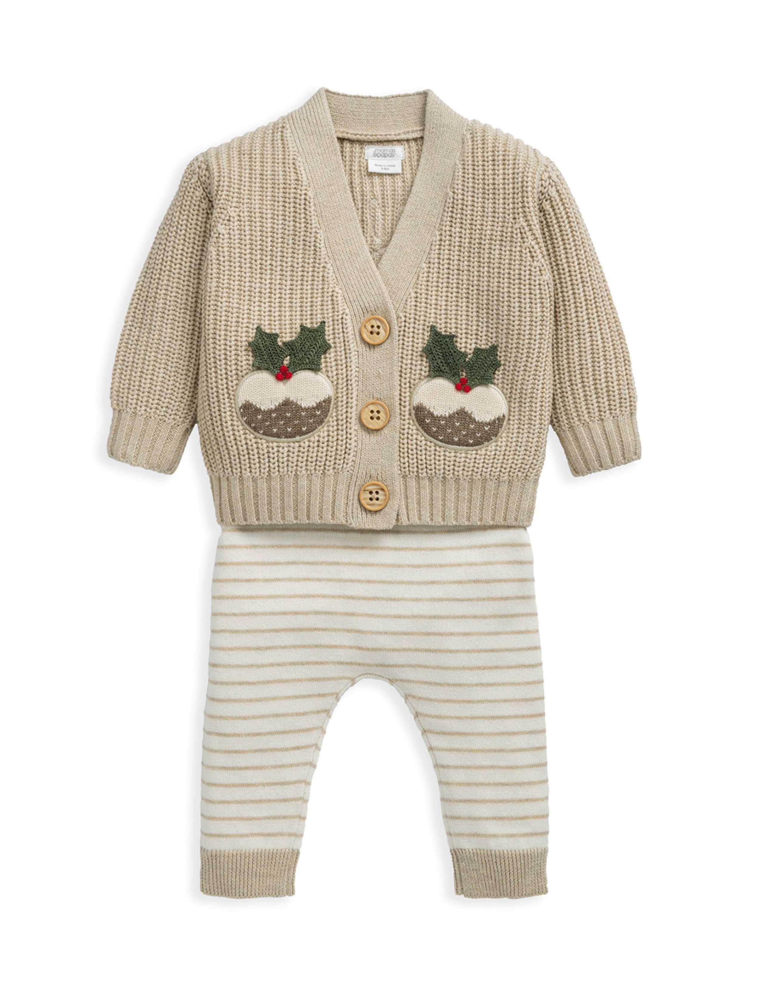 2pc Cotton Rich Christmas Pudding Outfit (0-12 Mths) 2 of 10
