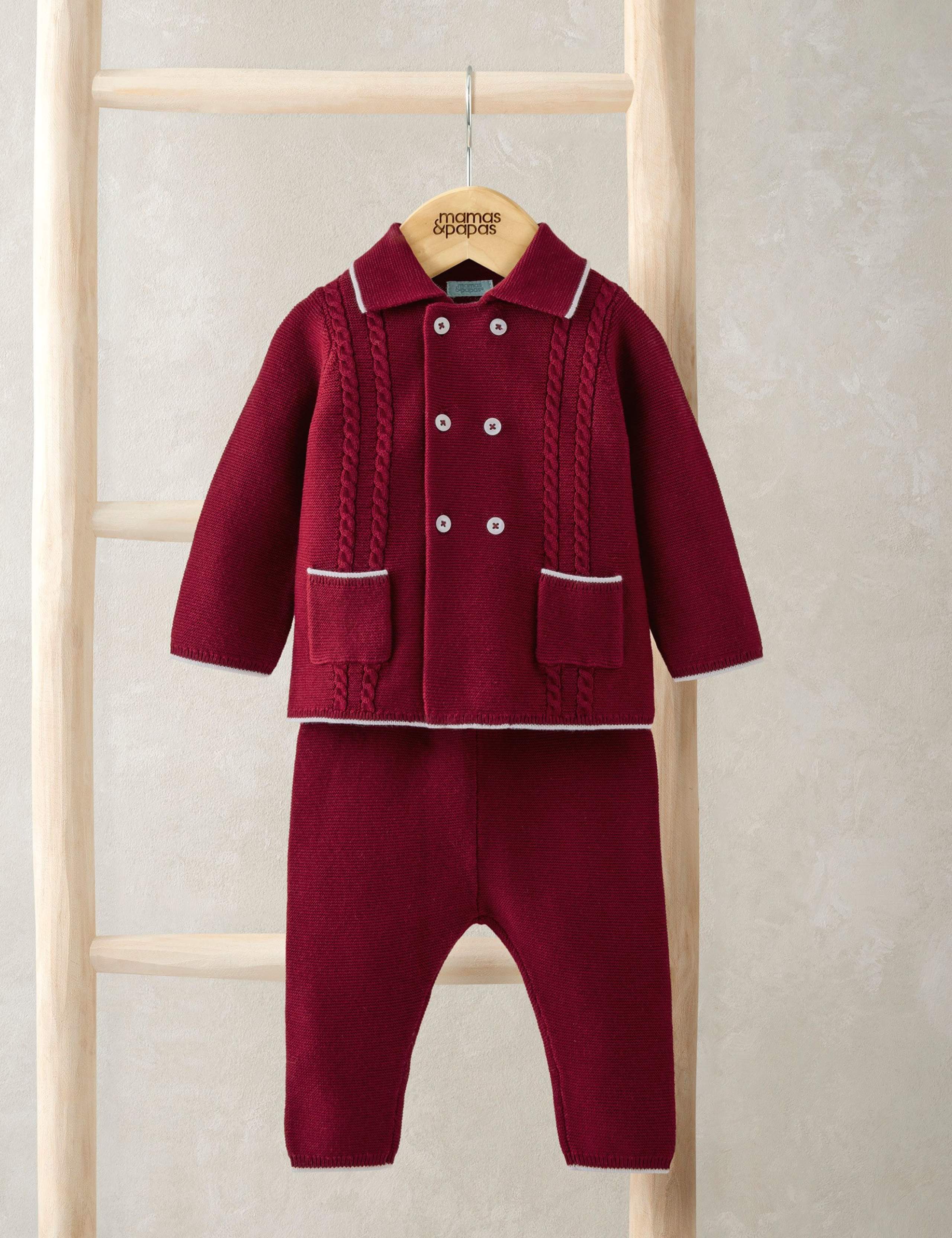2pc Pure Cotton Cable Knit Outfit (0-18 Mths) 1 of 9