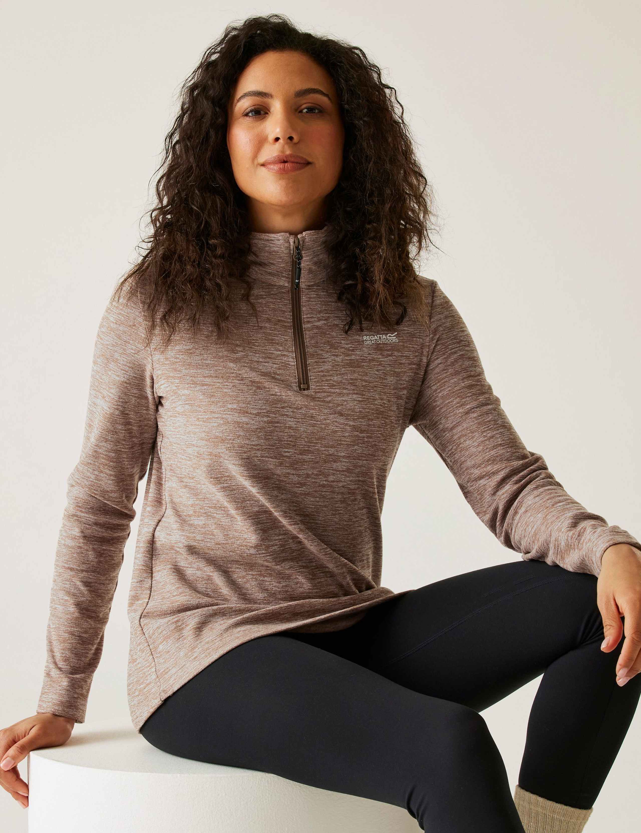 Sweethart Marl Funnel Neck Half Zip Fleece 2 of 4