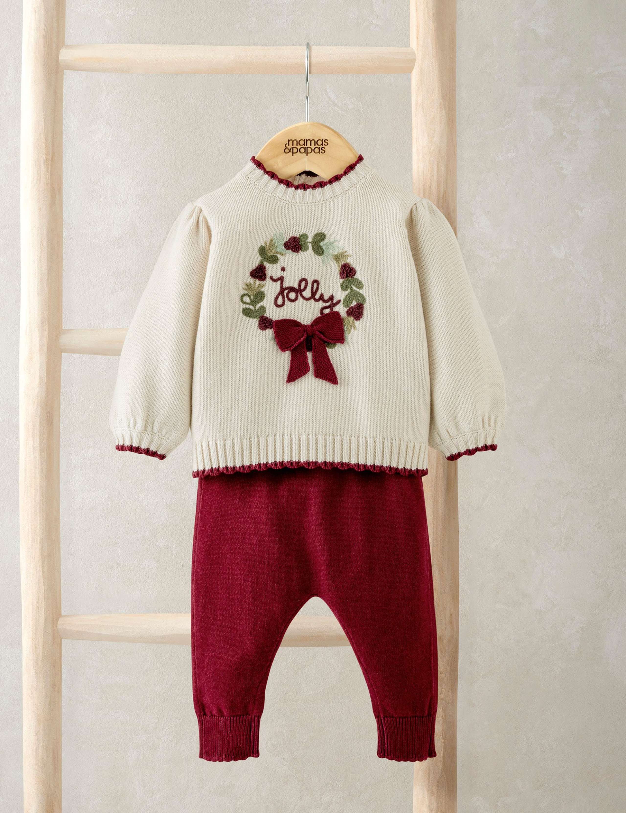 Pure Cotton Christmas Top & Leggings Set (0-3 Yrs) 1 of 8