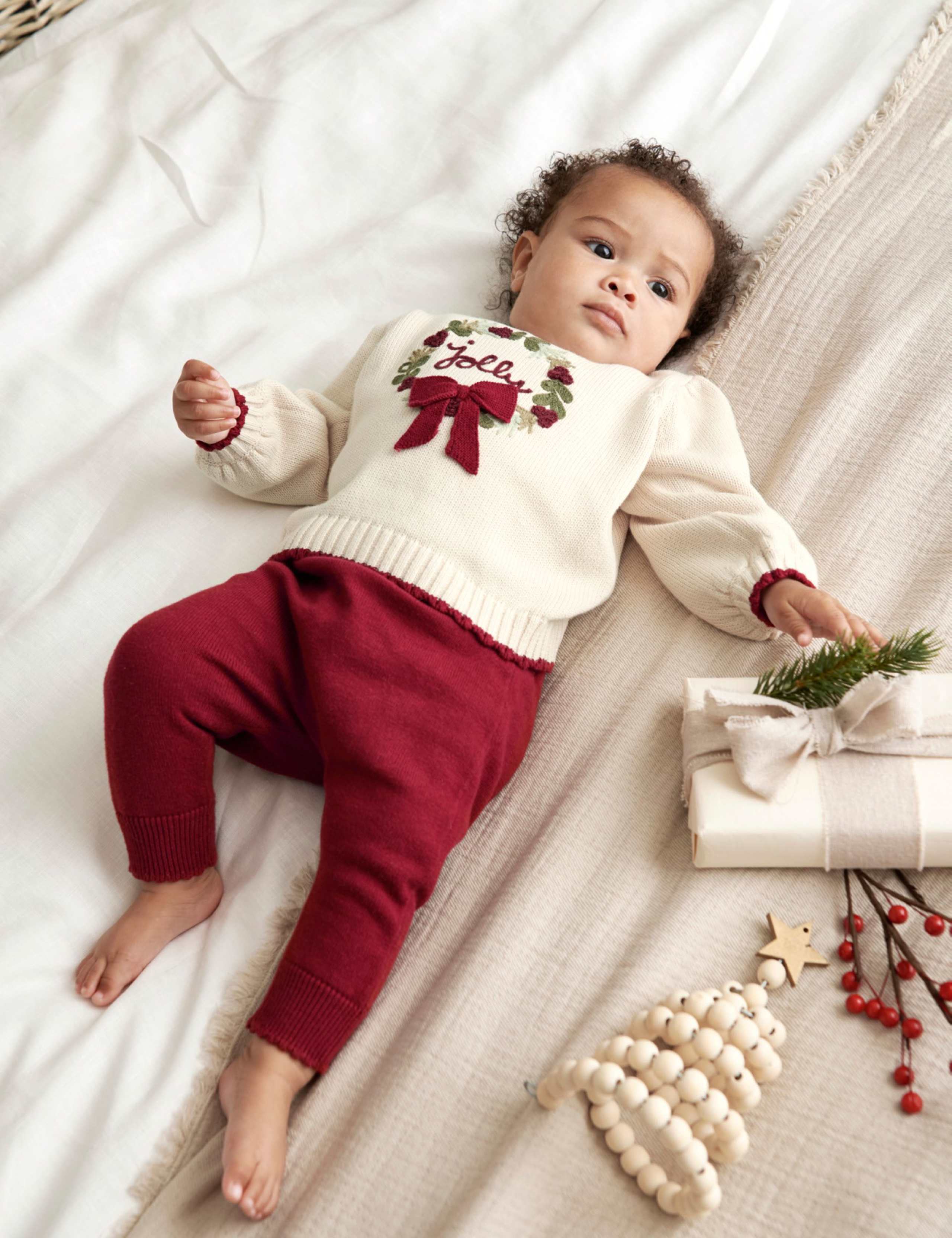 Pure Cotton Christmas Top & Leggings Set (0-3 Yrs) 7 of 8