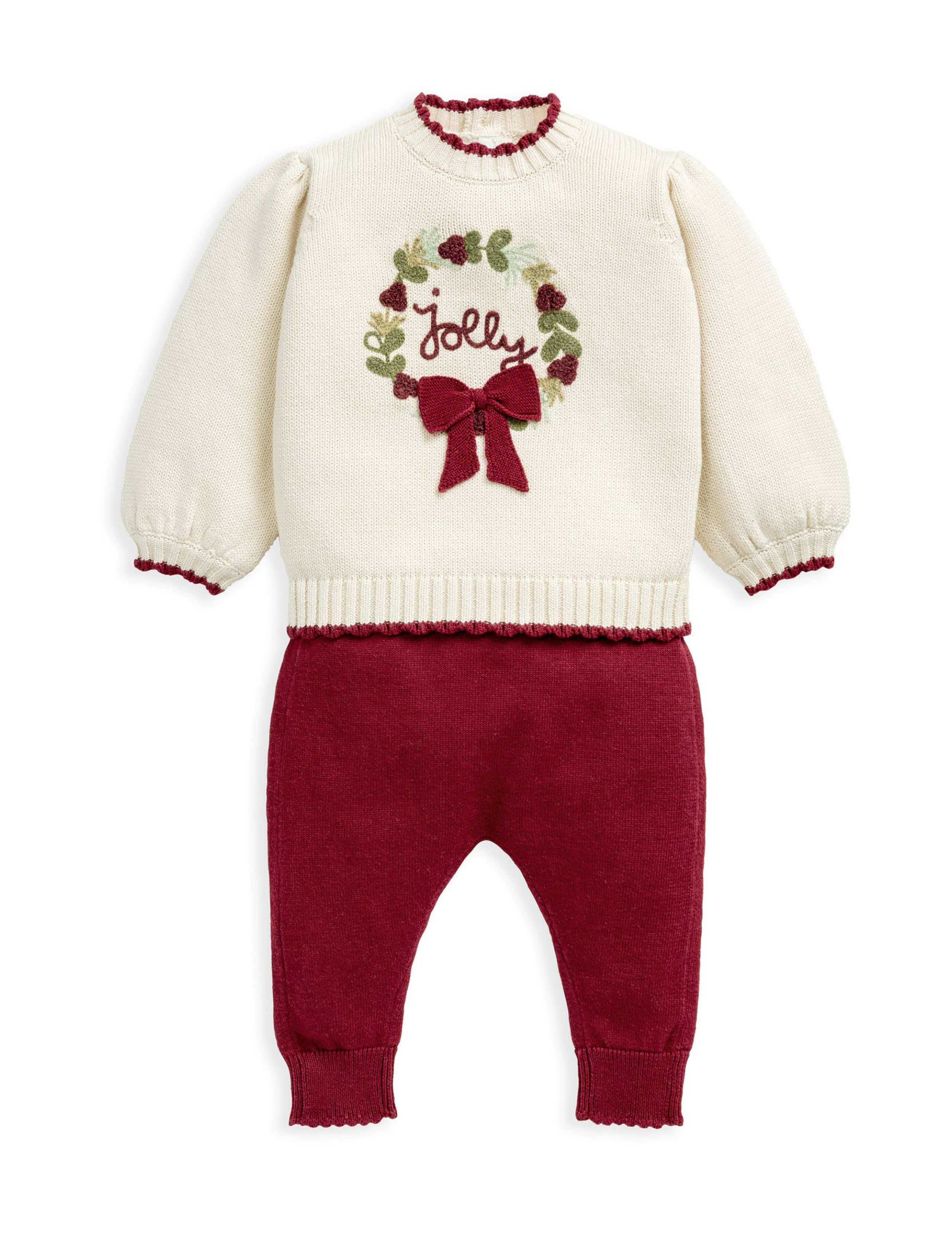 Pure Cotton Christmas Top & Leggings Set (0-3 Yrs) 2 of 8