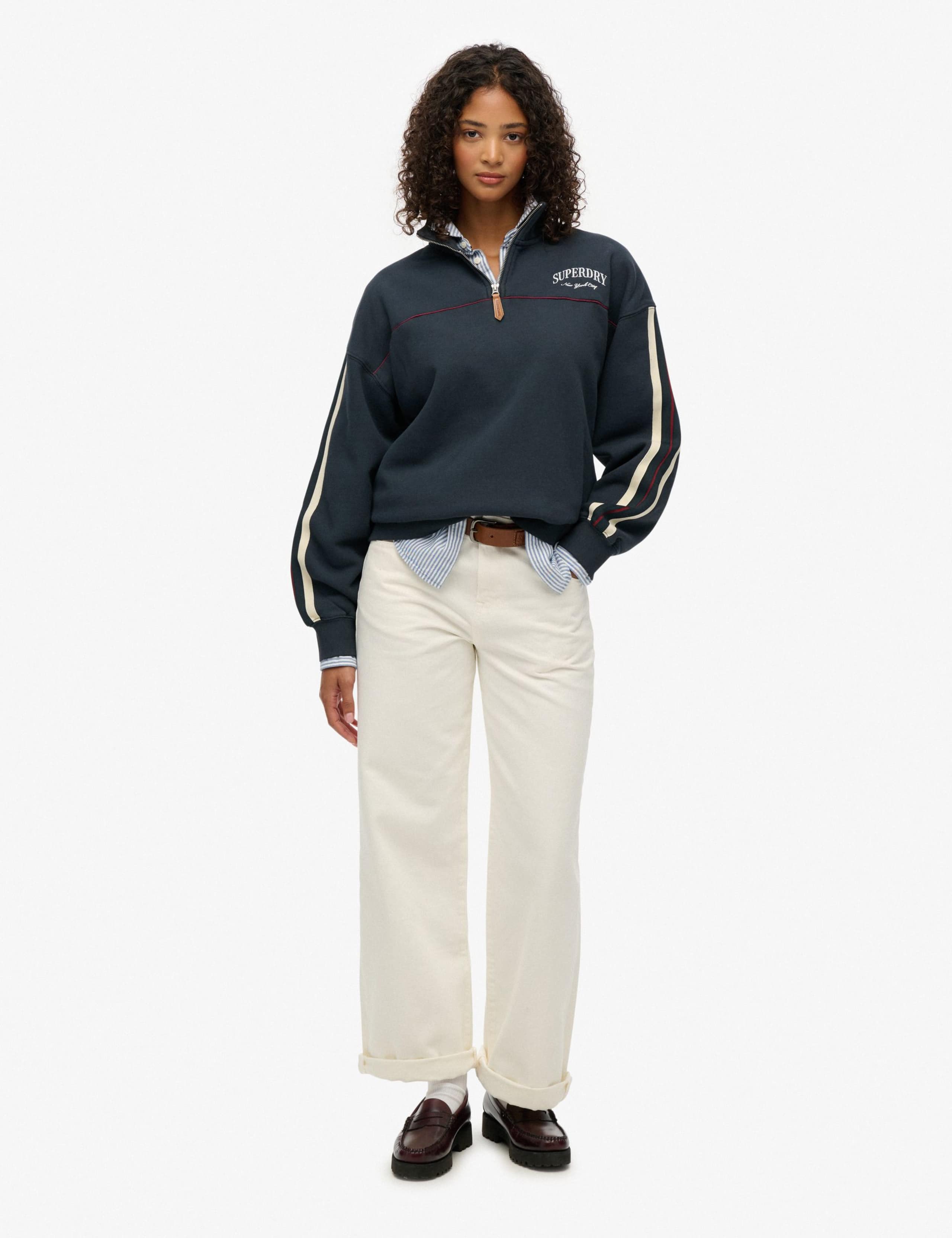 Cotton Rich Logo Half Zip Sweatshirt 2 of 5