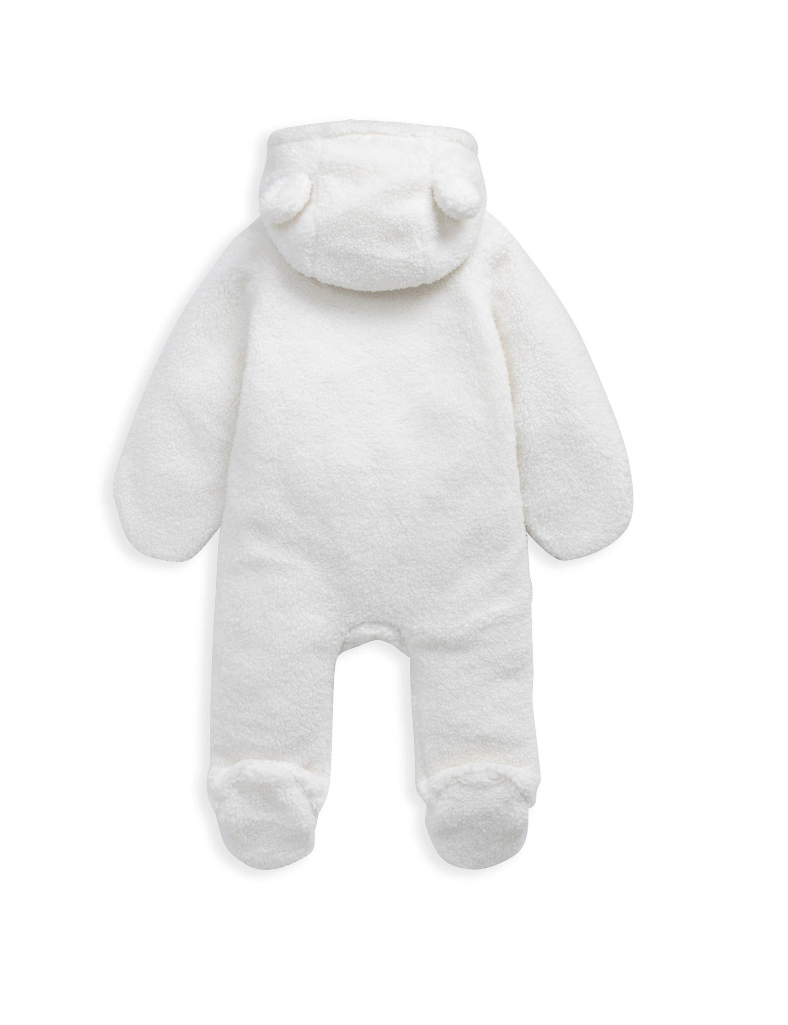 Borg Bear Ears Zip Pramsuit (0-12 Mths) 3 of 3
