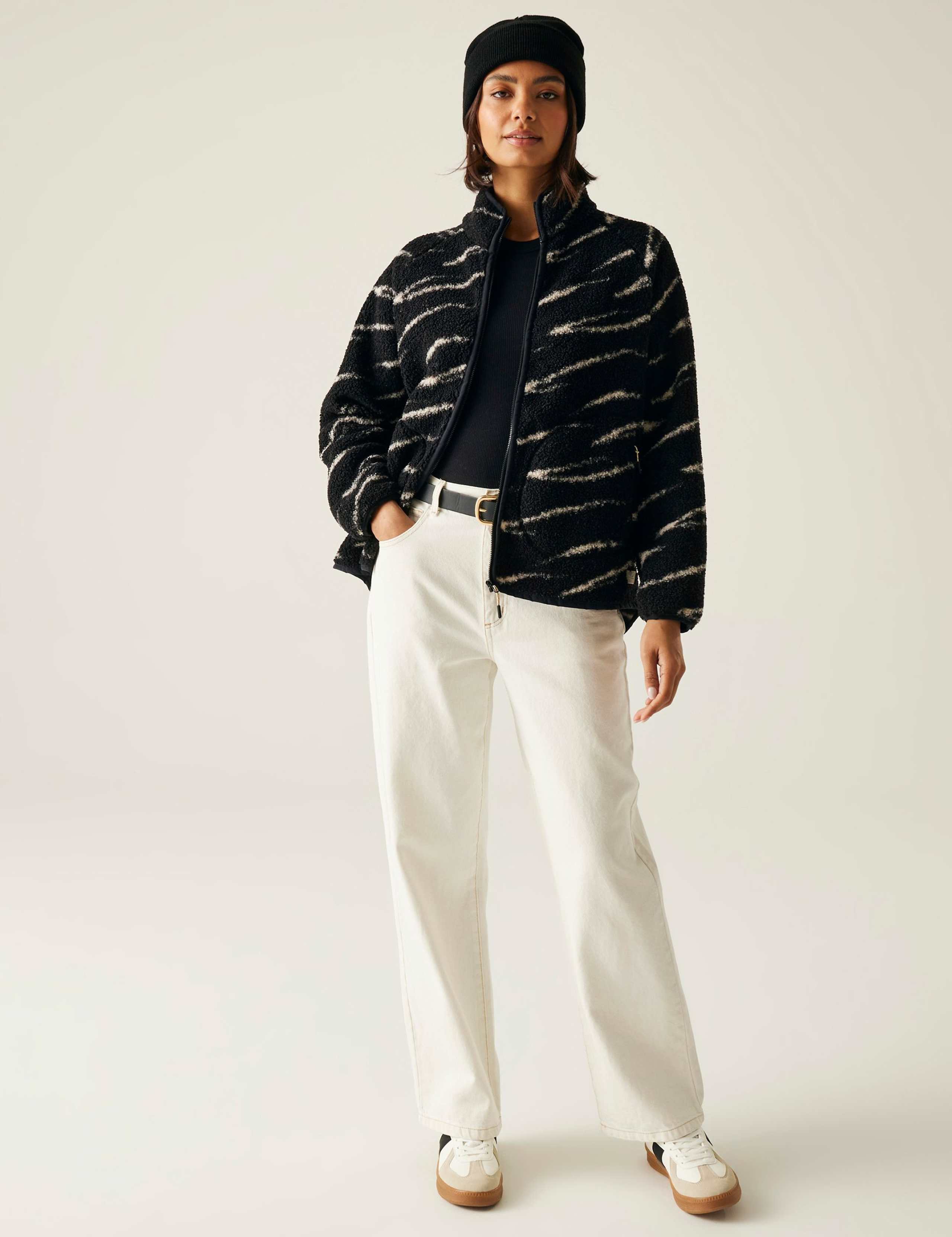 Frankie Borg Zebra Print Zip Up Fleece 3 of 7