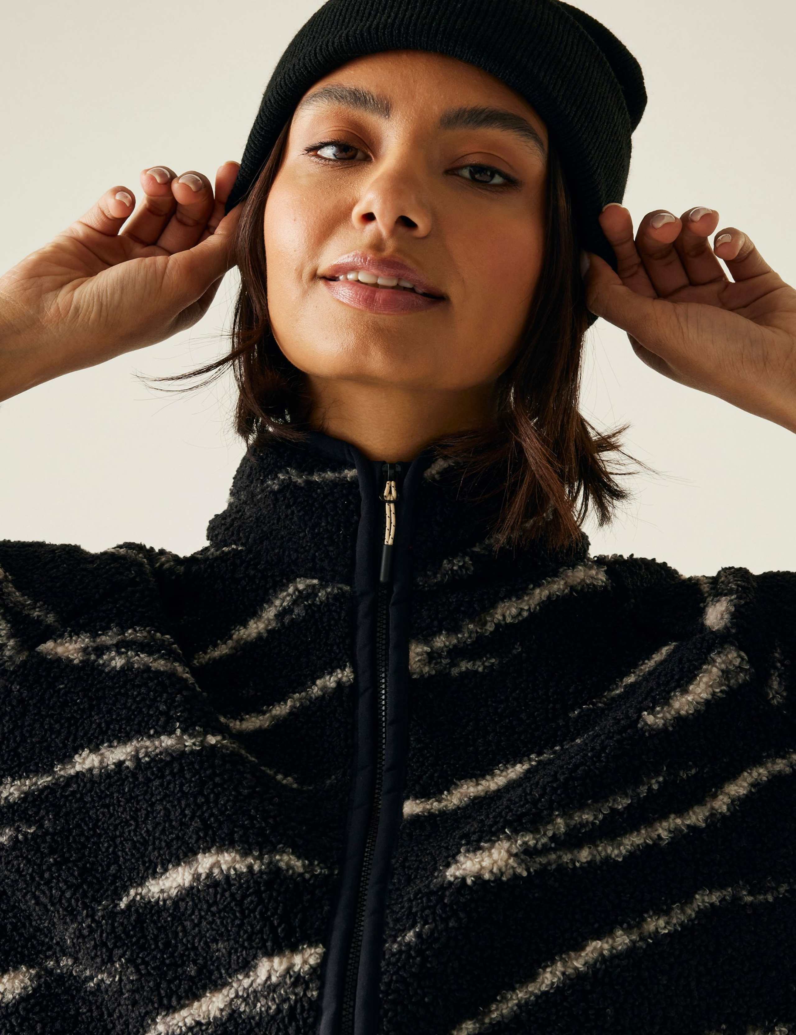 Frankie Borg Zebra Print Zip Up Fleece 4 of 7