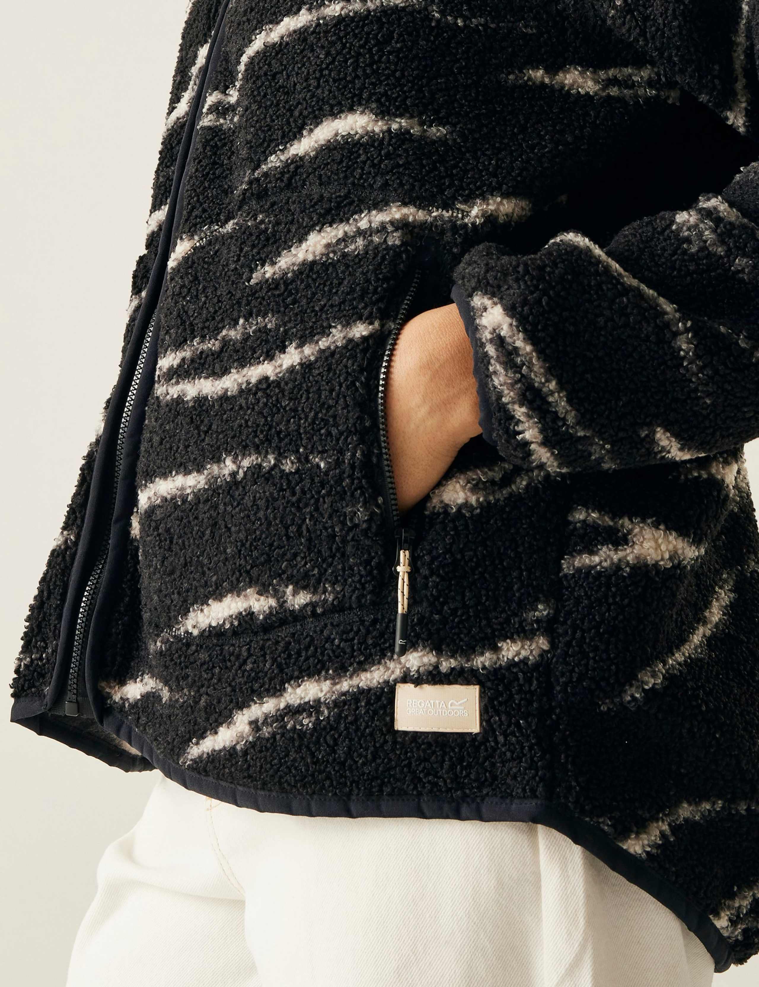 Frankie Borg Zebra Print Zip Up Fleece 5 of 7