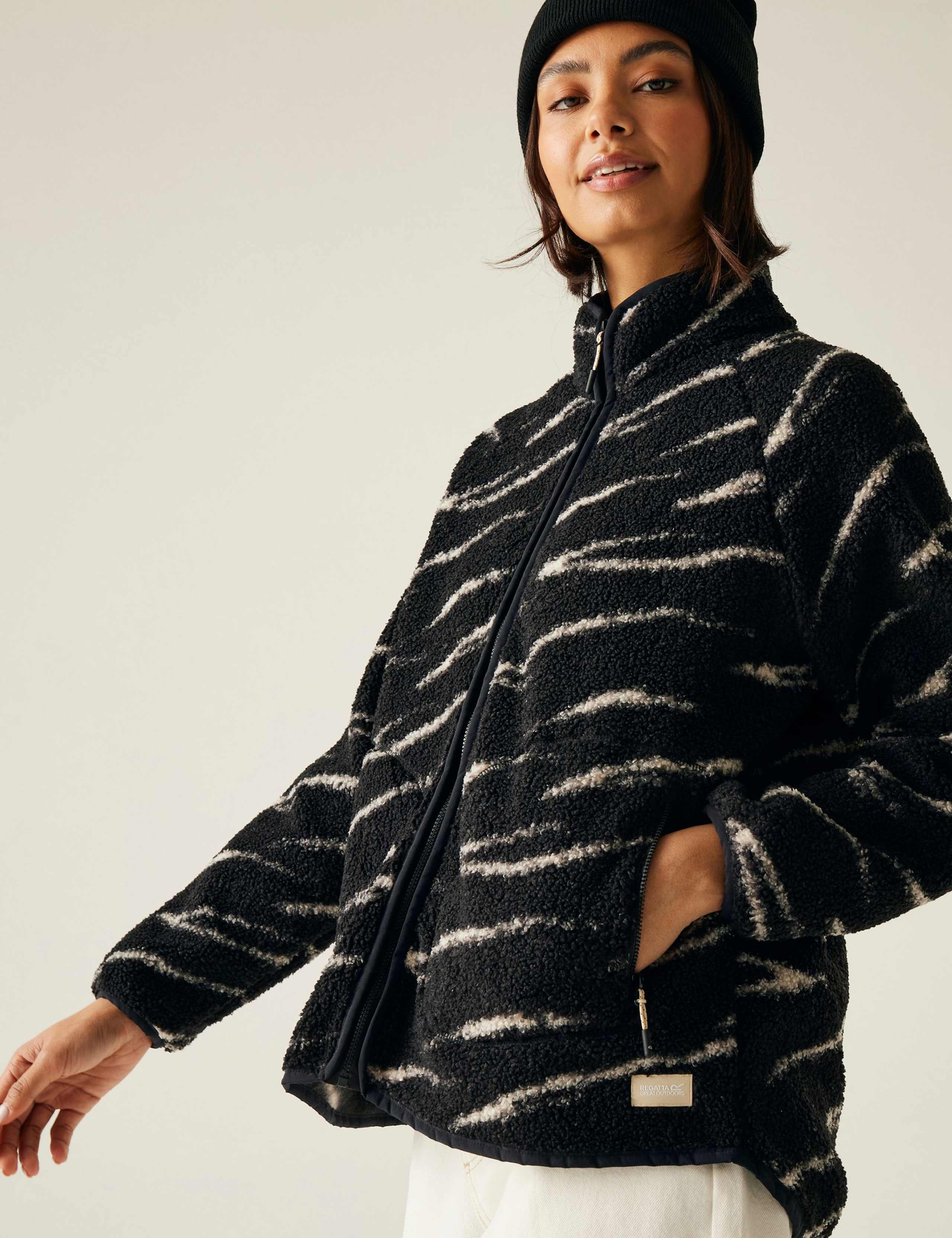 Frankie Borg Zebra Print Zip Up Fleece 6 of 7