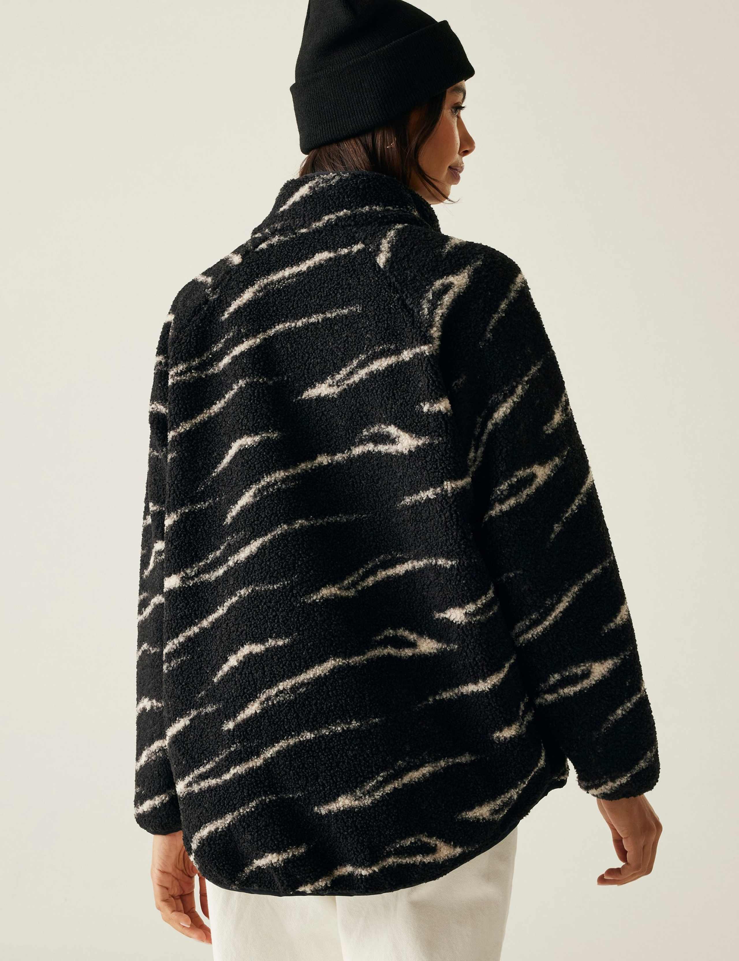 Frankie Borg Zebra Print Zip Up Fleece 7 of 7
