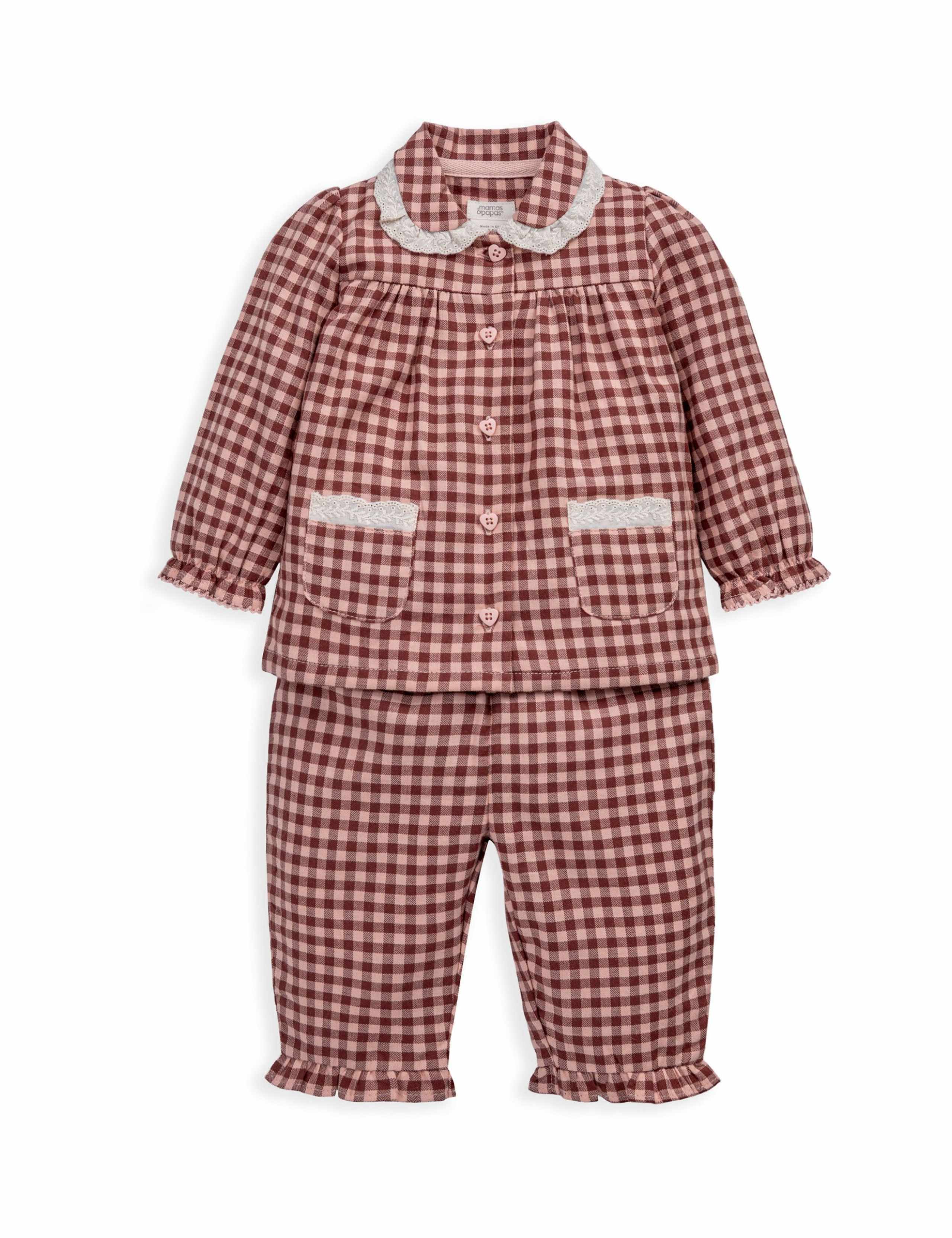 Pure Cotton Gingham Pyjamas (3 Mths-3 Yrs) 2 of 5