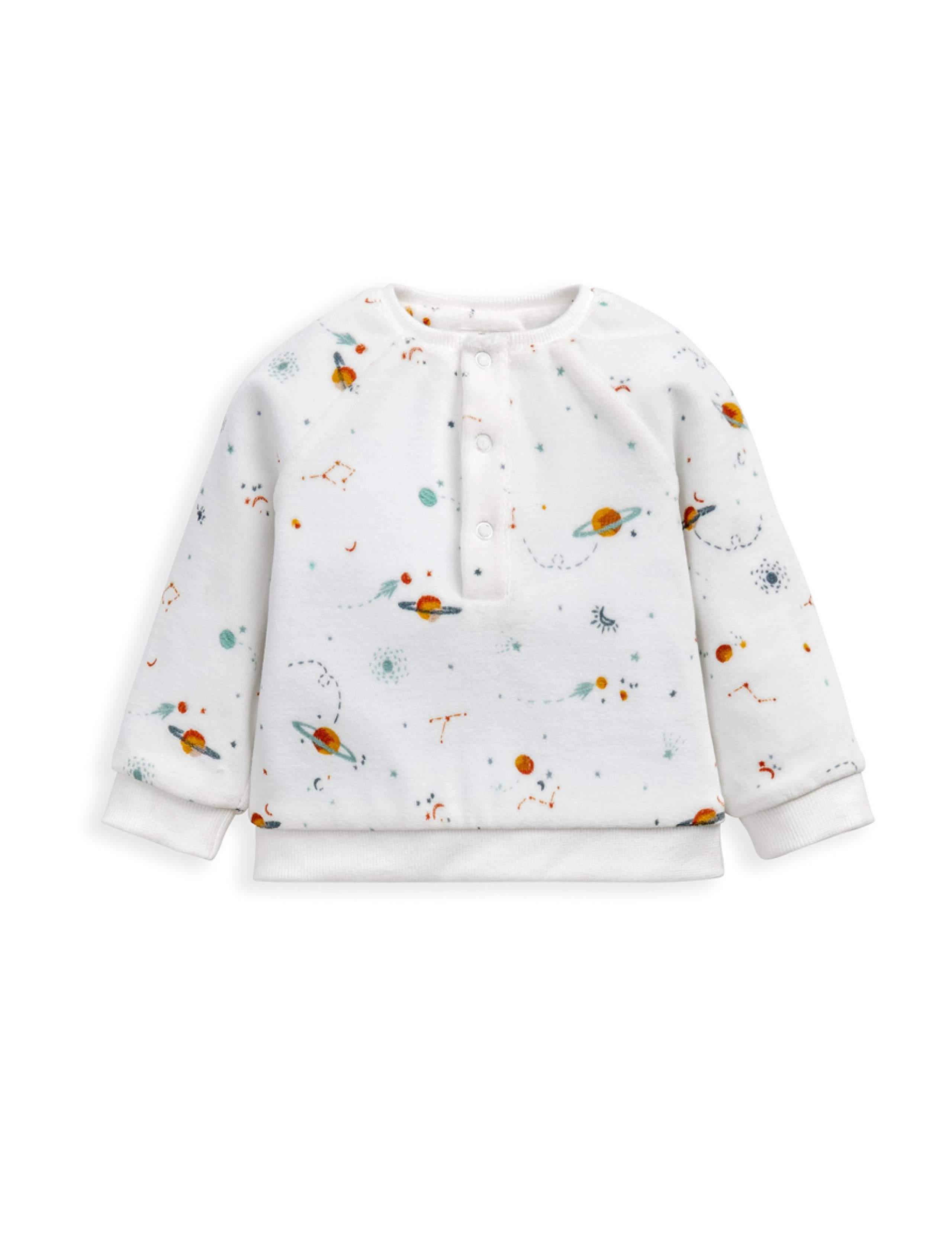 Velour Planets Print Pyjamas (2-24 Mths) 3 of 4