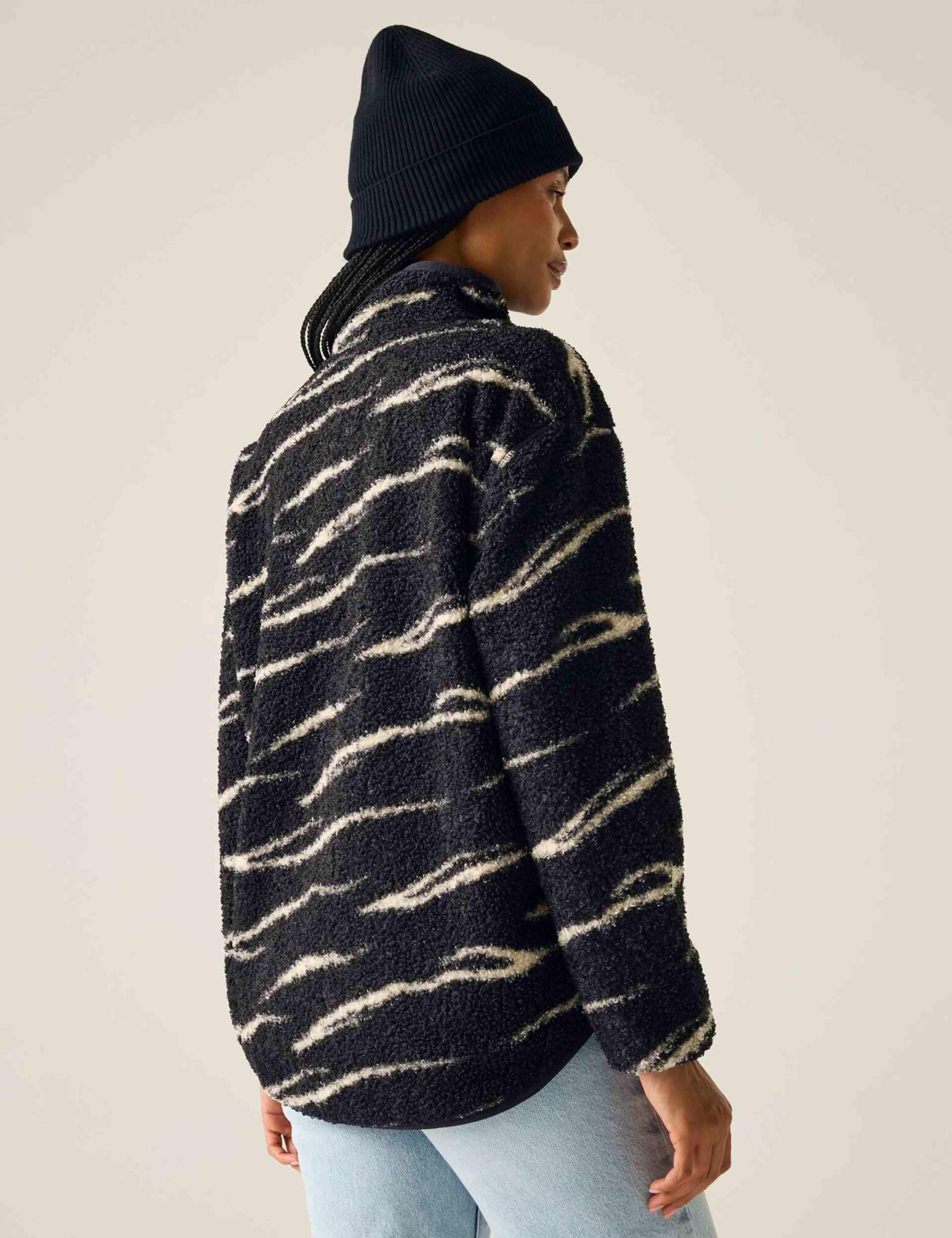 Frankie Borg Zebra Print Half Zip Fleece 4 of 5