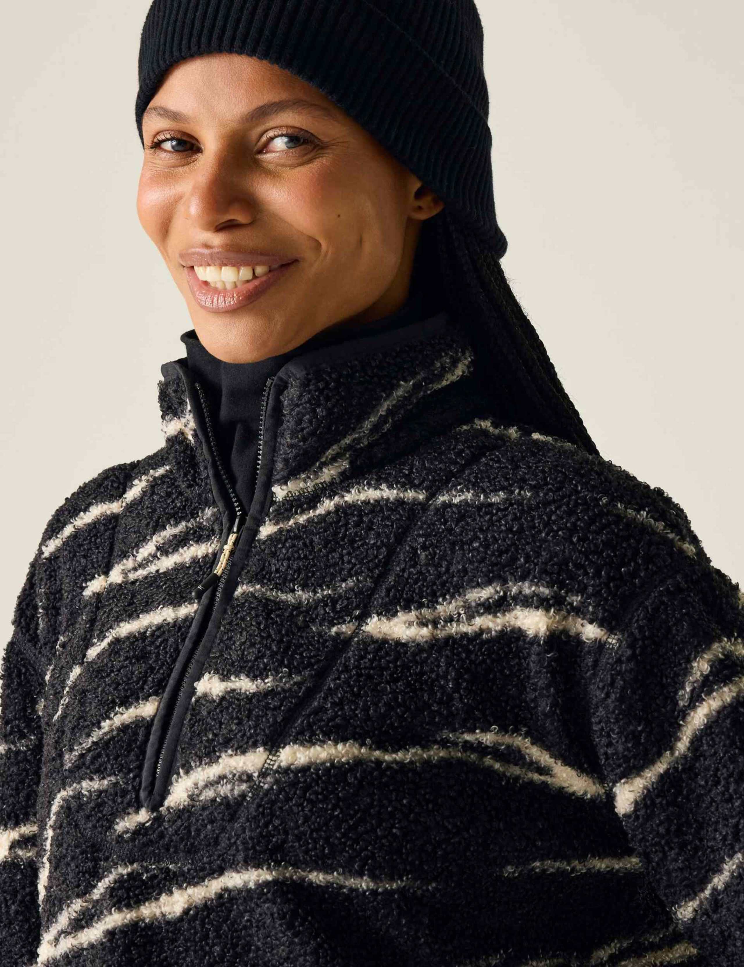 Frankie Borg Zebra Print Half Zip Fleece 5 of 5