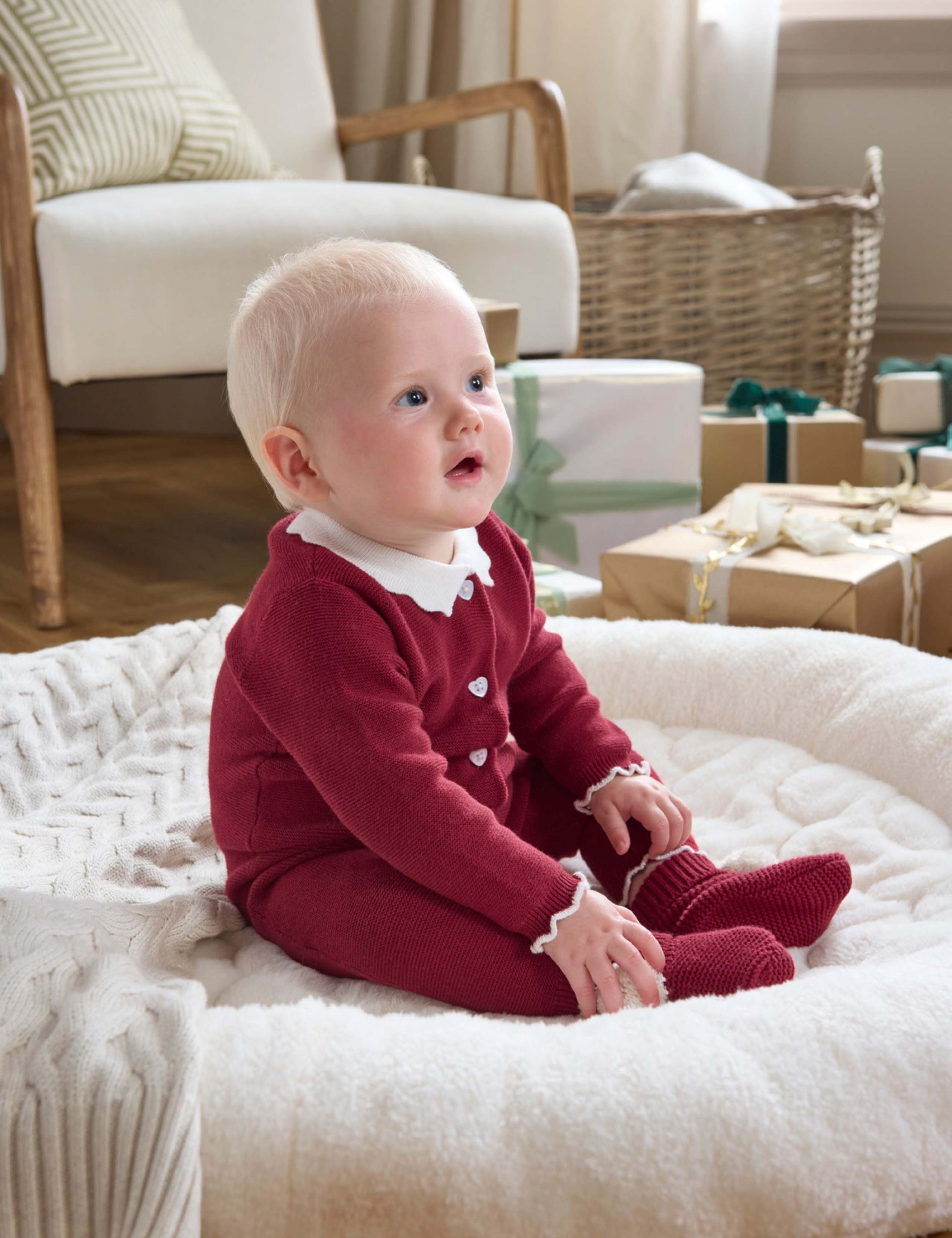 Pure Cotton Knitted Romper (0-18 Mths) 2 of 2