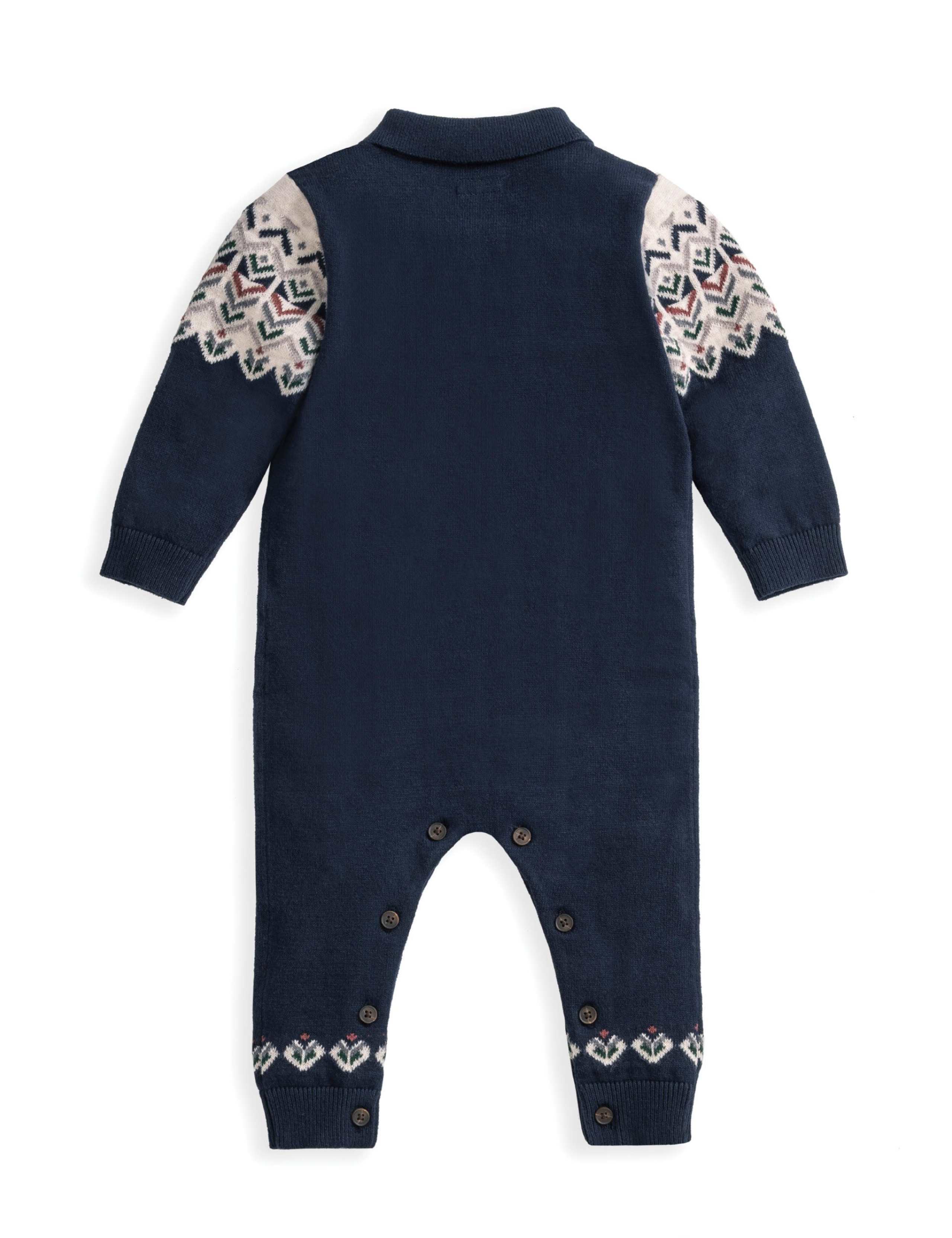 Pure Cotton Knitted Fair Isle Romper (0-18 Mths) 5 of 6