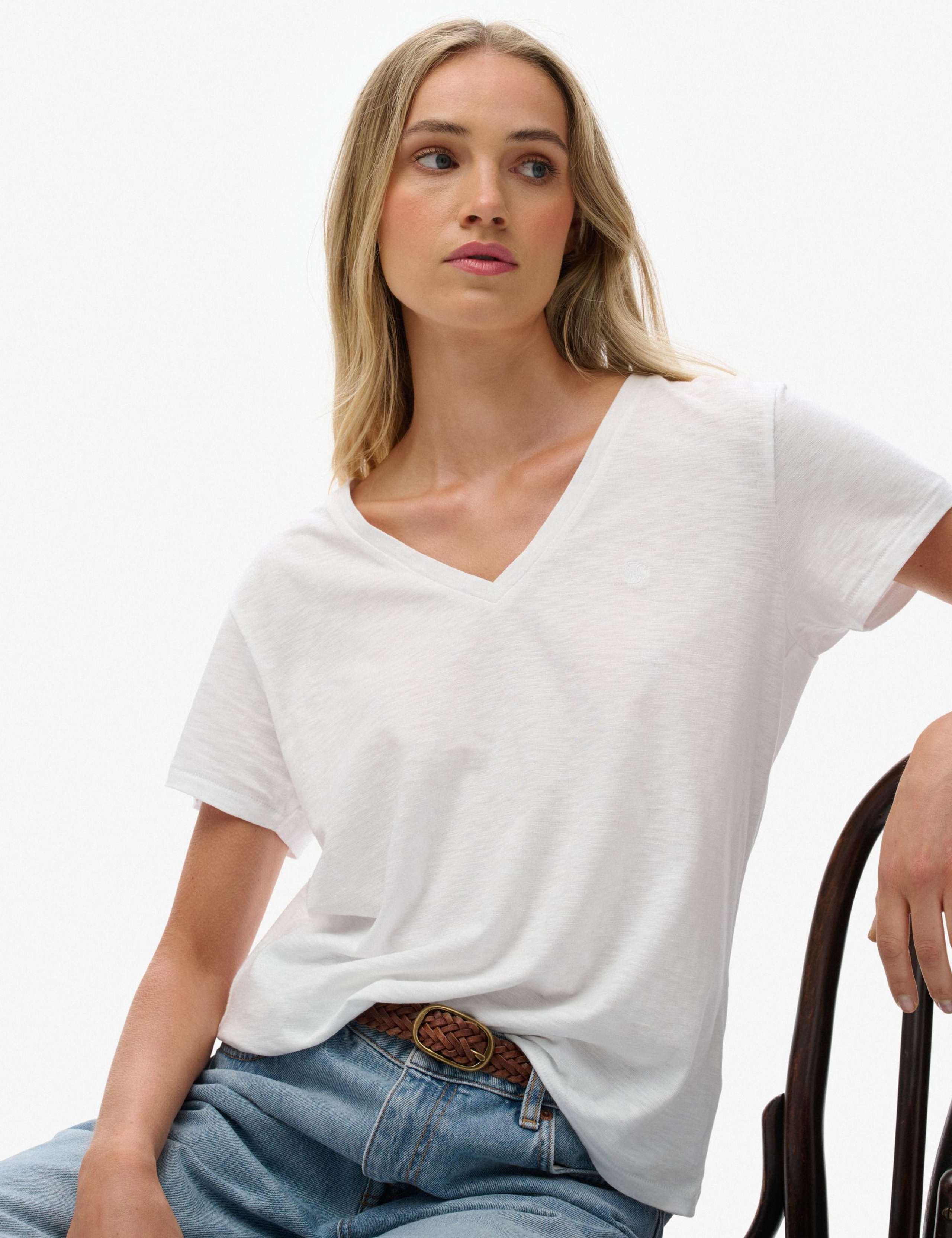 Cotton Rich V-Neck T-Shirt 2 of 4