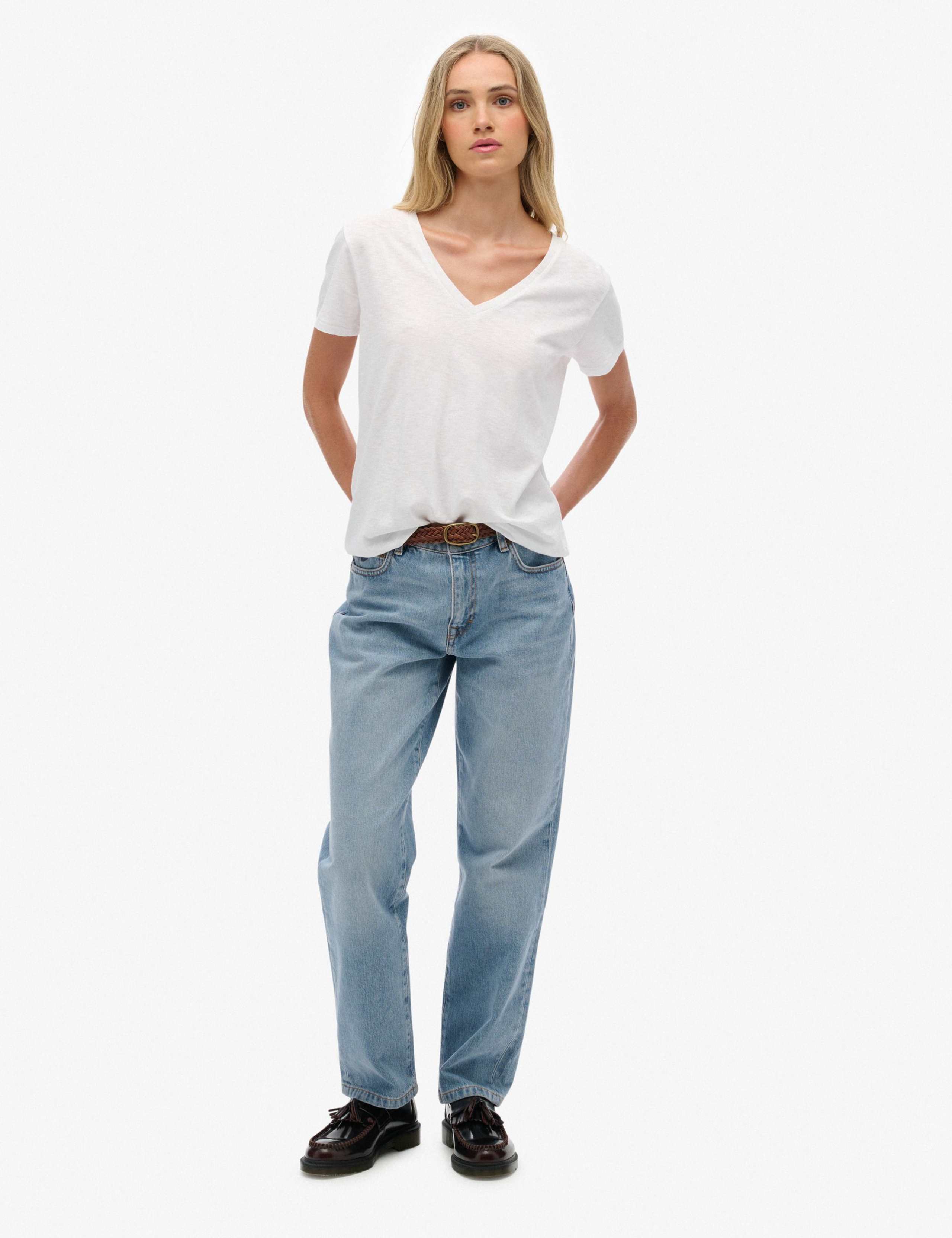 Cotton Rich V-Neck T-Shirt 3 of 4