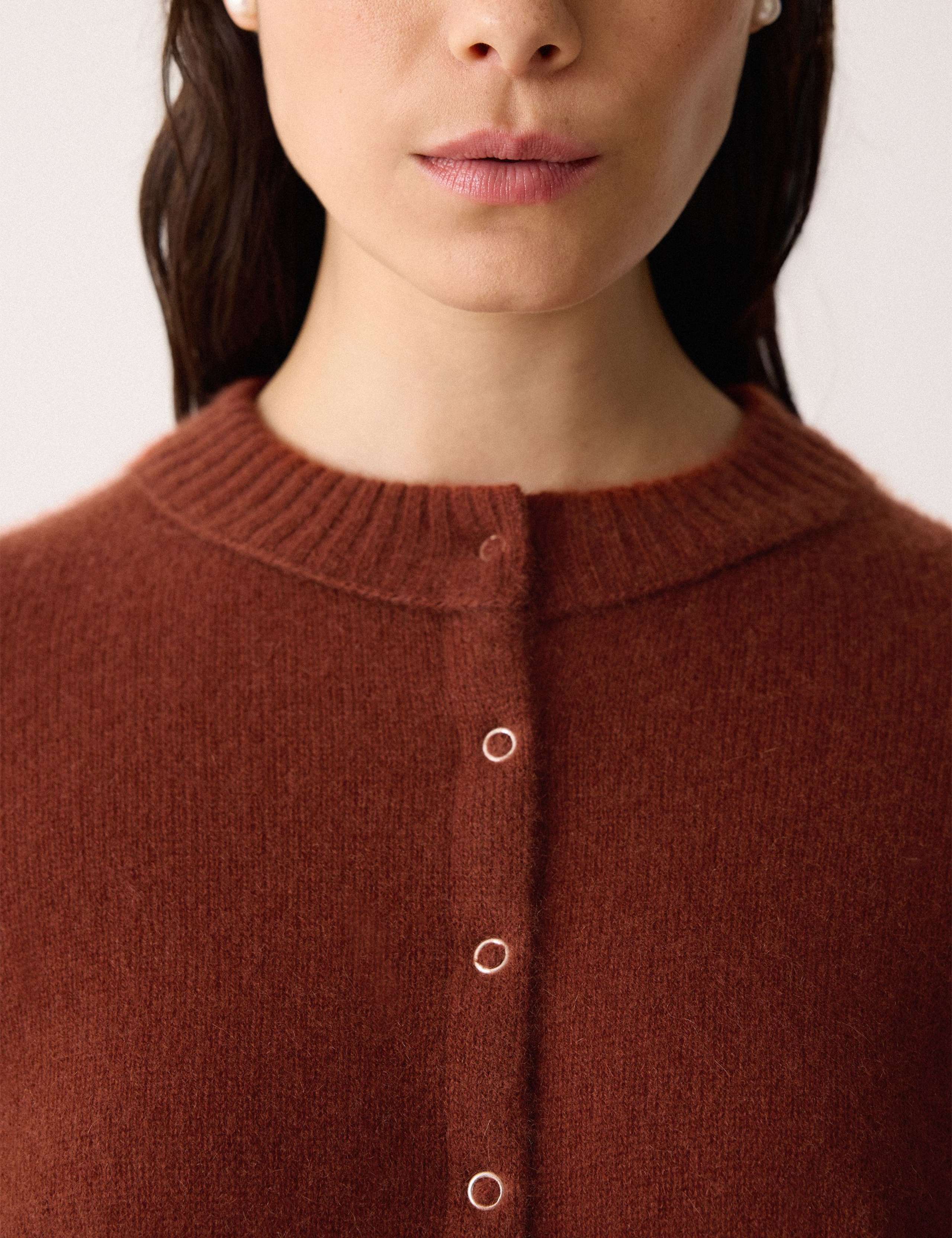 Pure Cashmere Crew Neck Cardigan 3 of 5