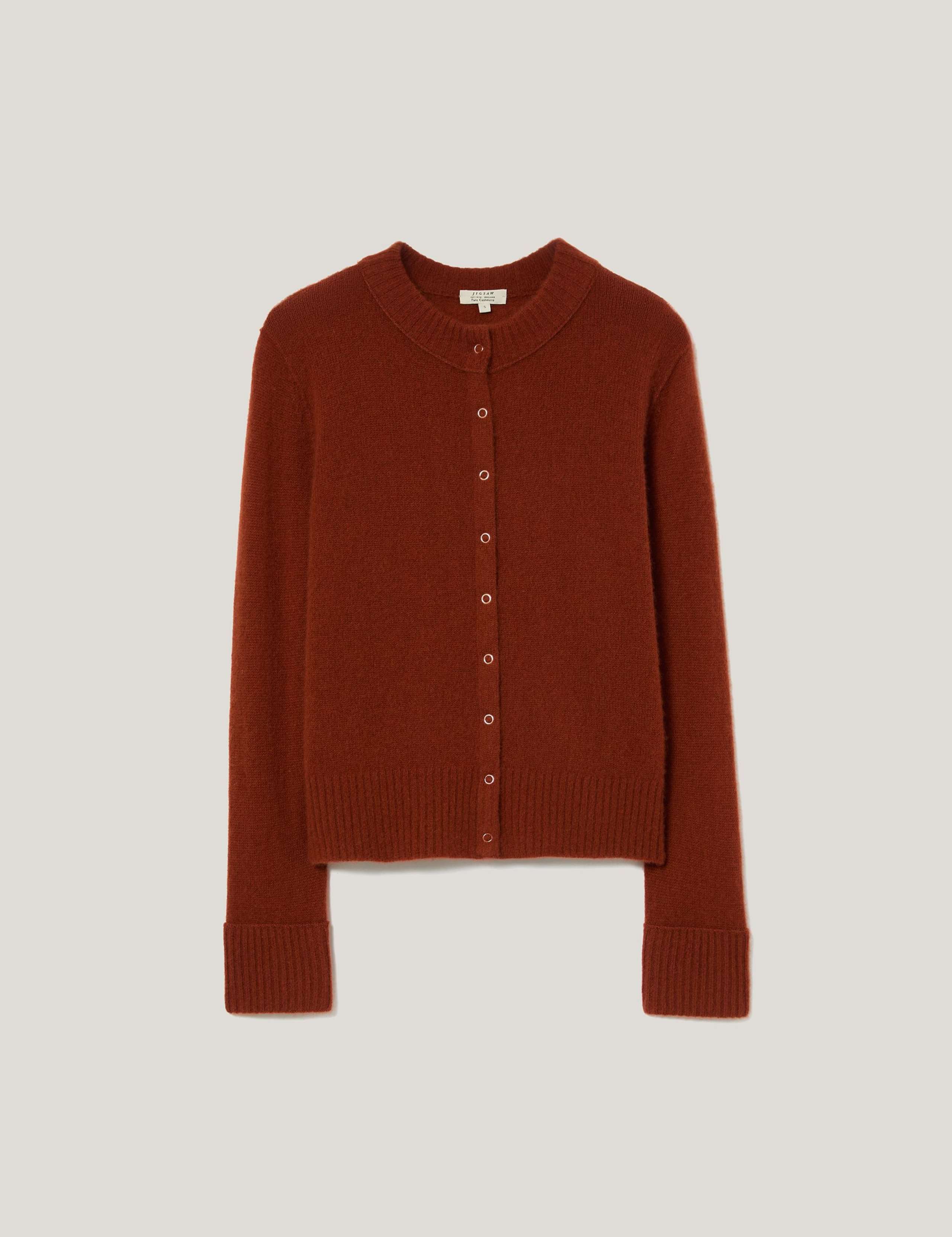 Pure Cashmere Crew Neck Cardigan 2 of 5