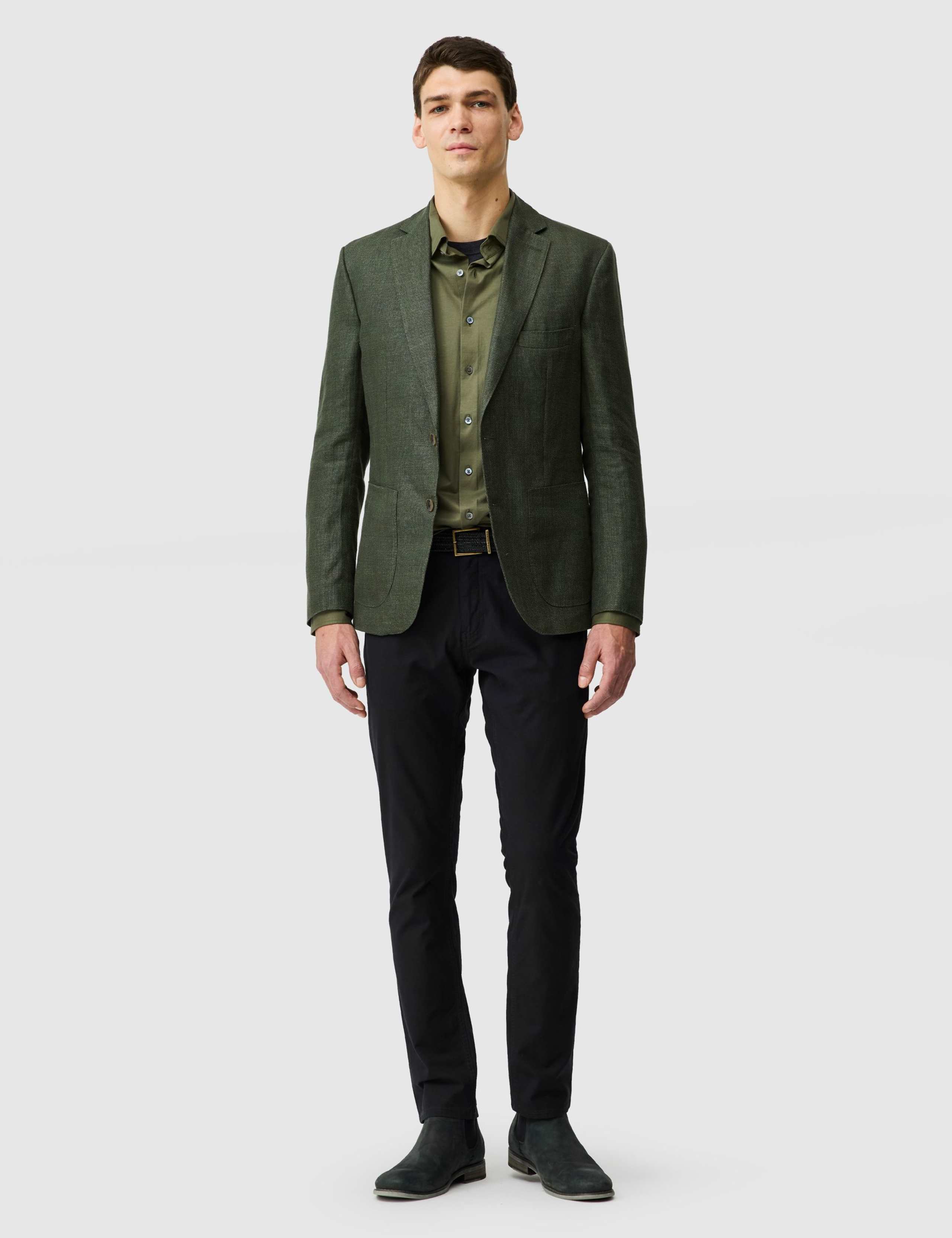 Regular Fit Linen Rich Textured Blazer 2 of 6