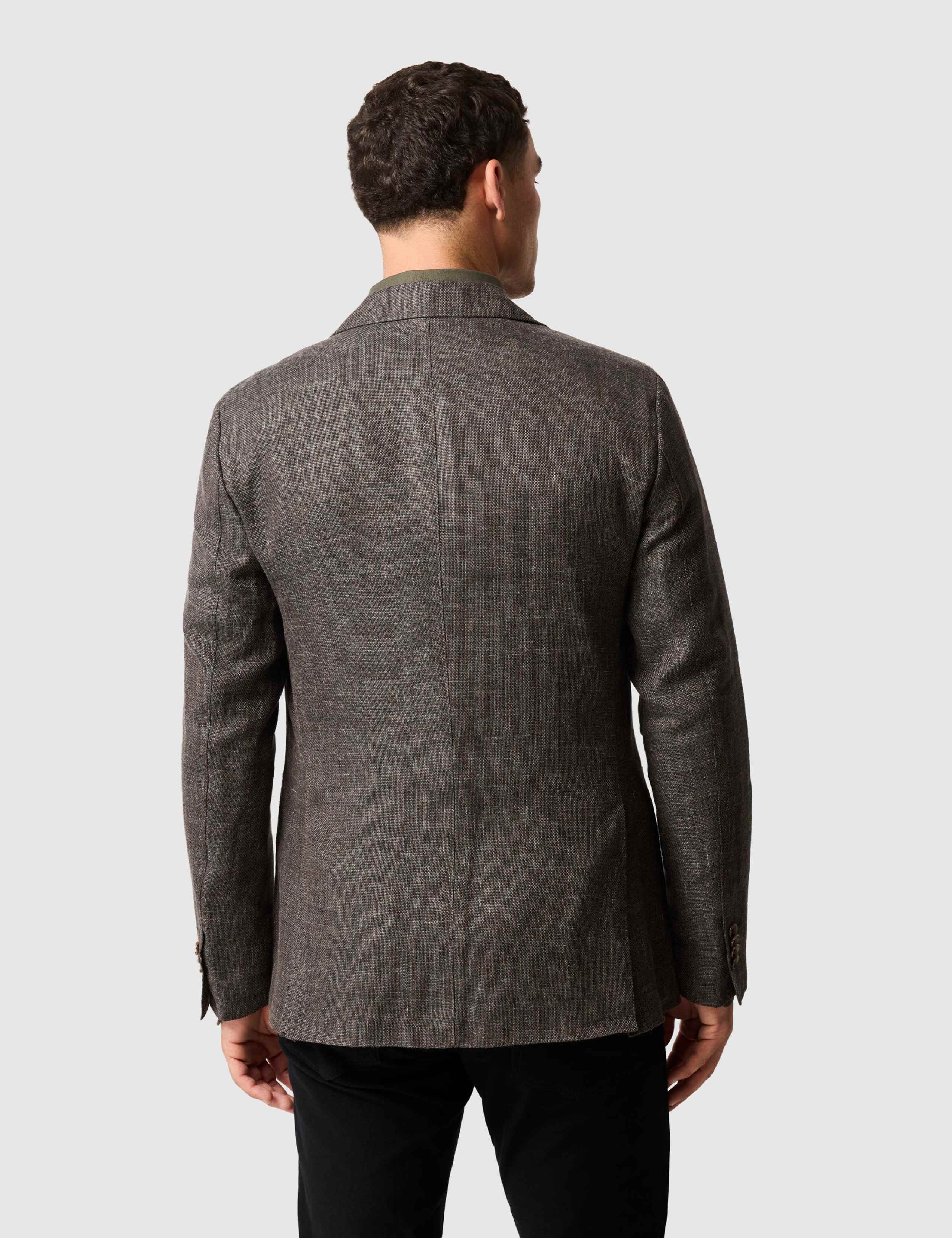 Regular Fit Linen Rich Textured Blazer 3 of 5