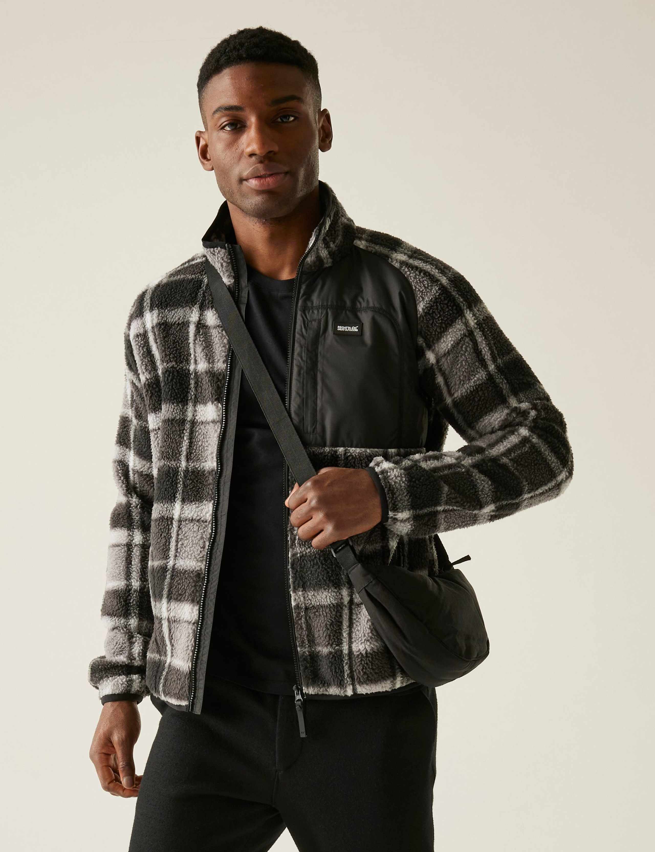 Frankie Borg Checked Zip Up Fleece 1 of 6