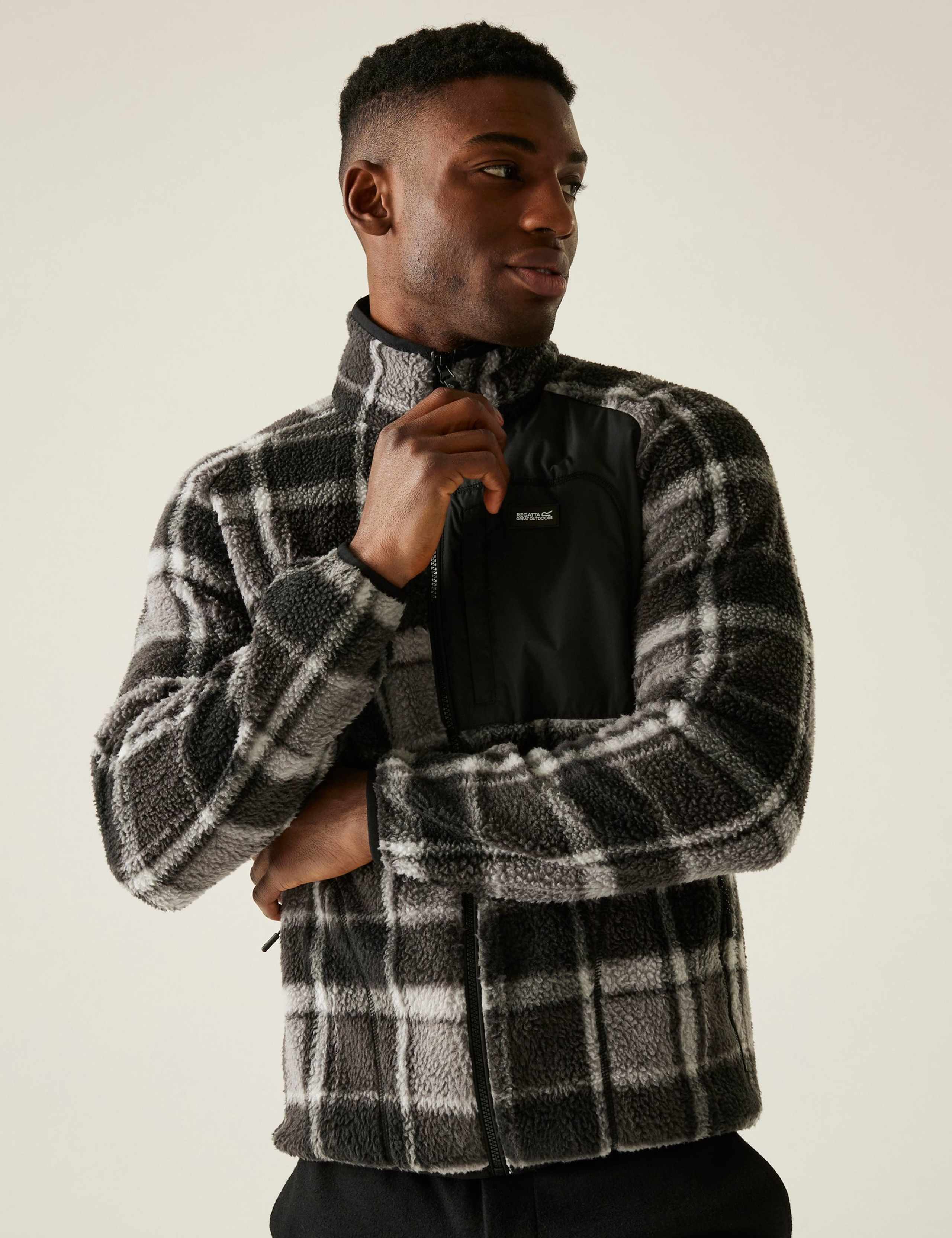 Frankie Borg Checked Zip Up Fleece 4 of 6