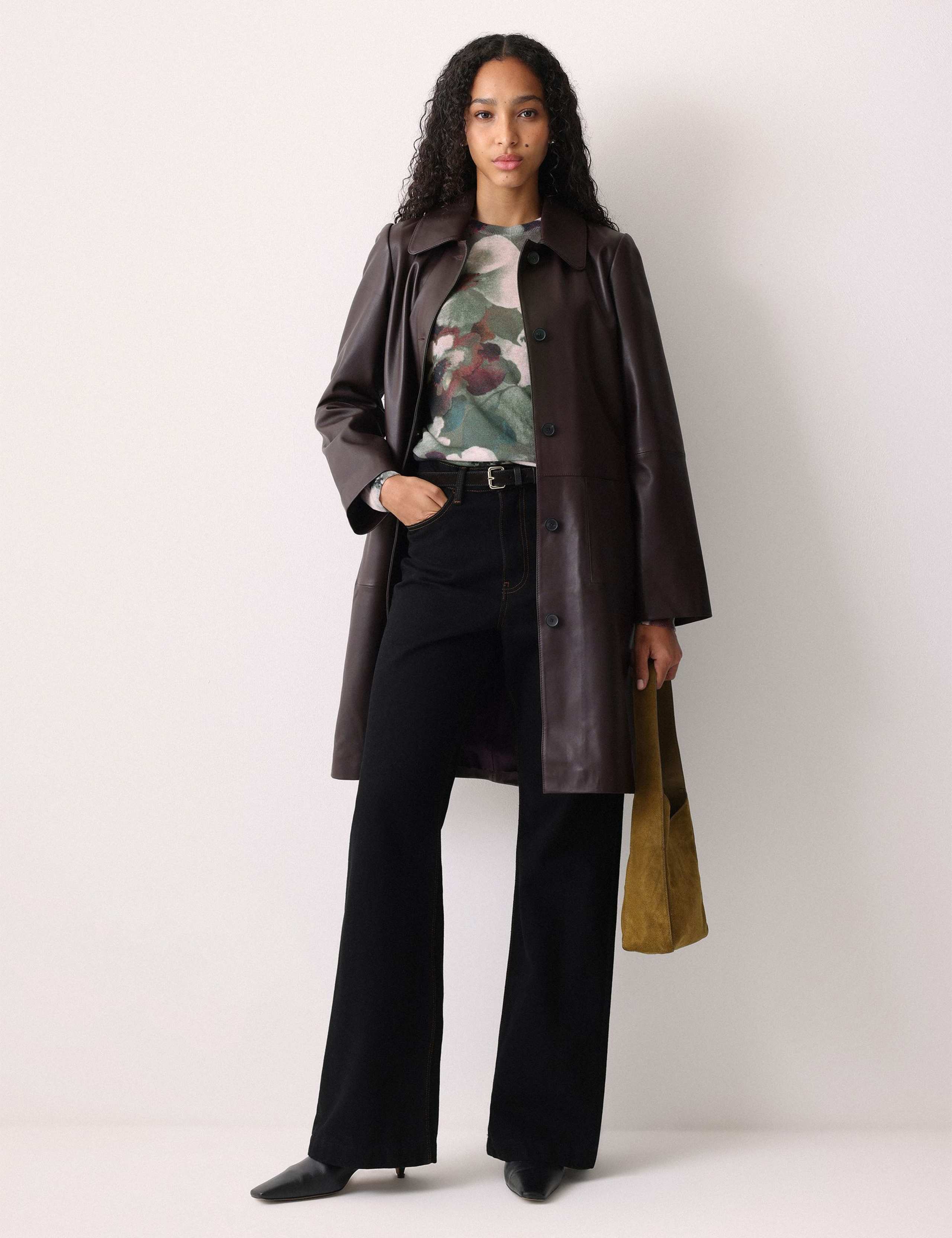 Floral Button Detail Jumper with Linen 3 of 5