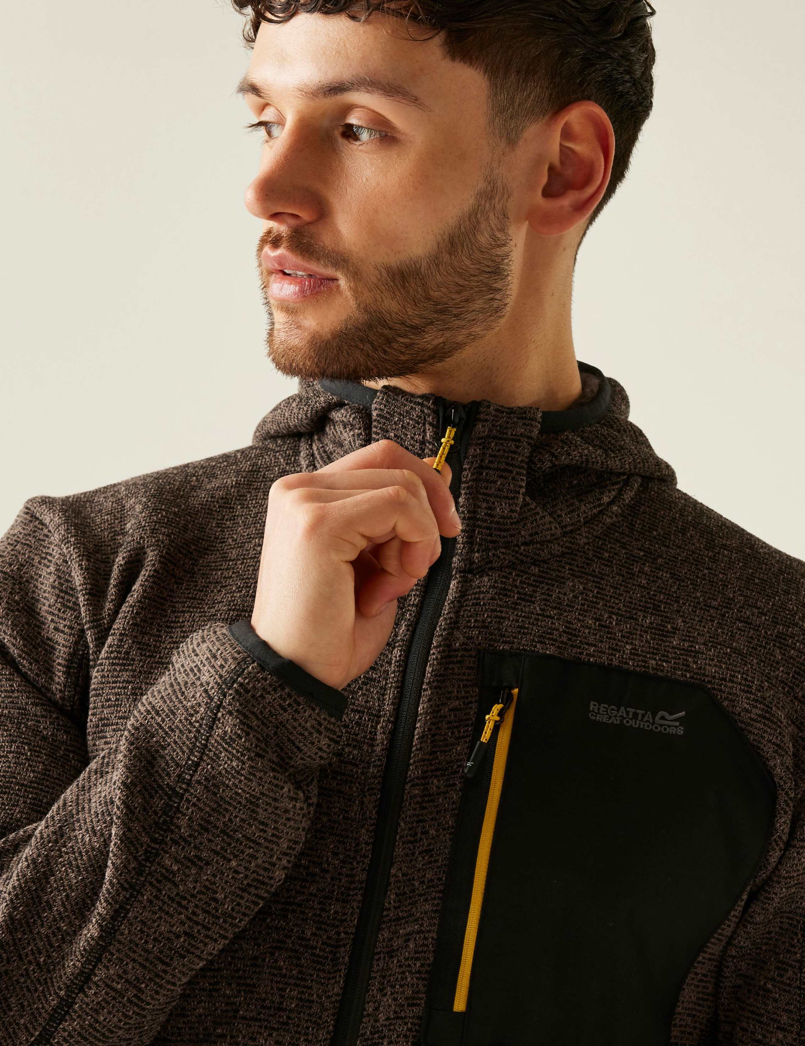 Newhill Textured Hooded Zip Up Fleece 5 of 6