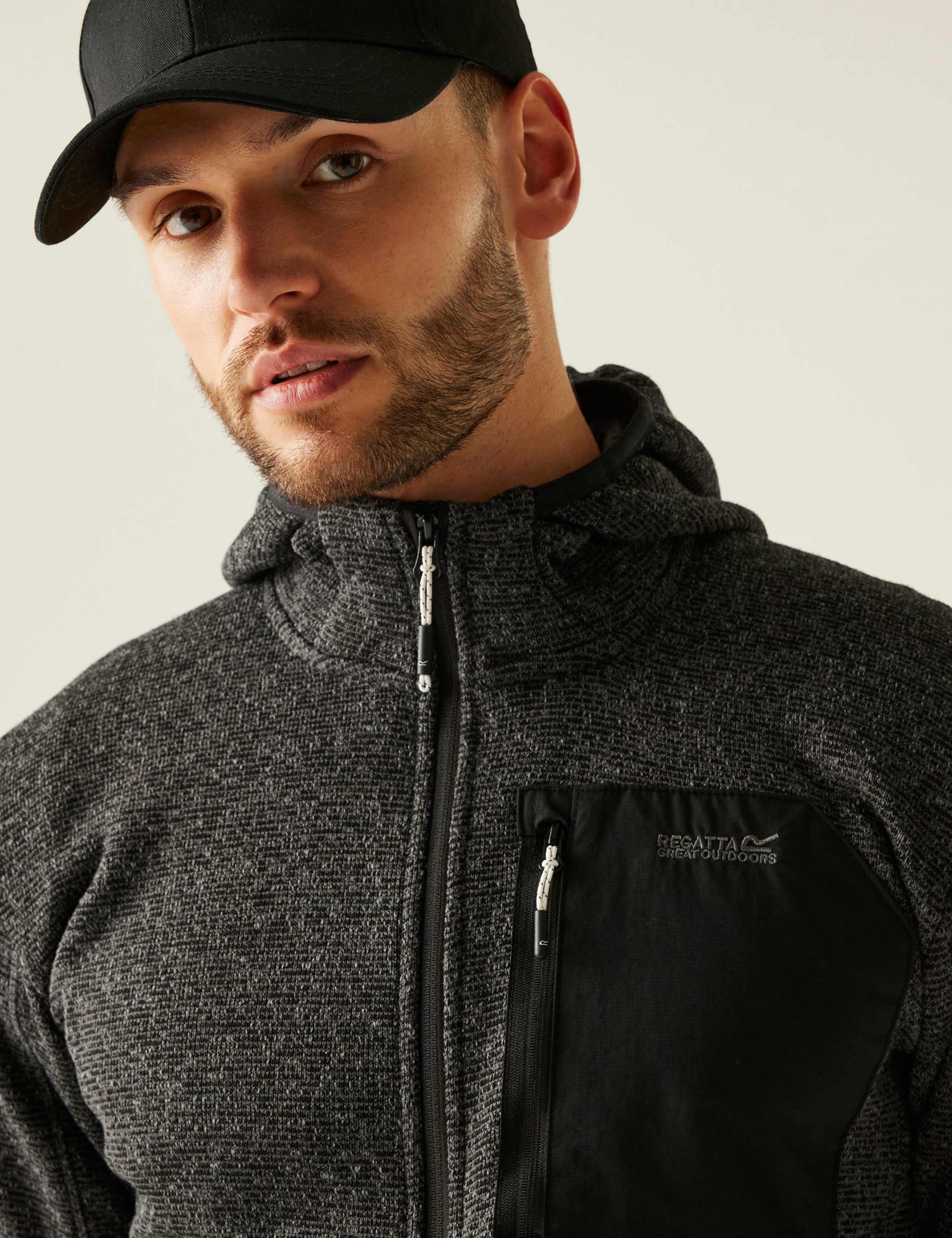 Newhill Textured Hooded Zip Up Fleece 6 of 6