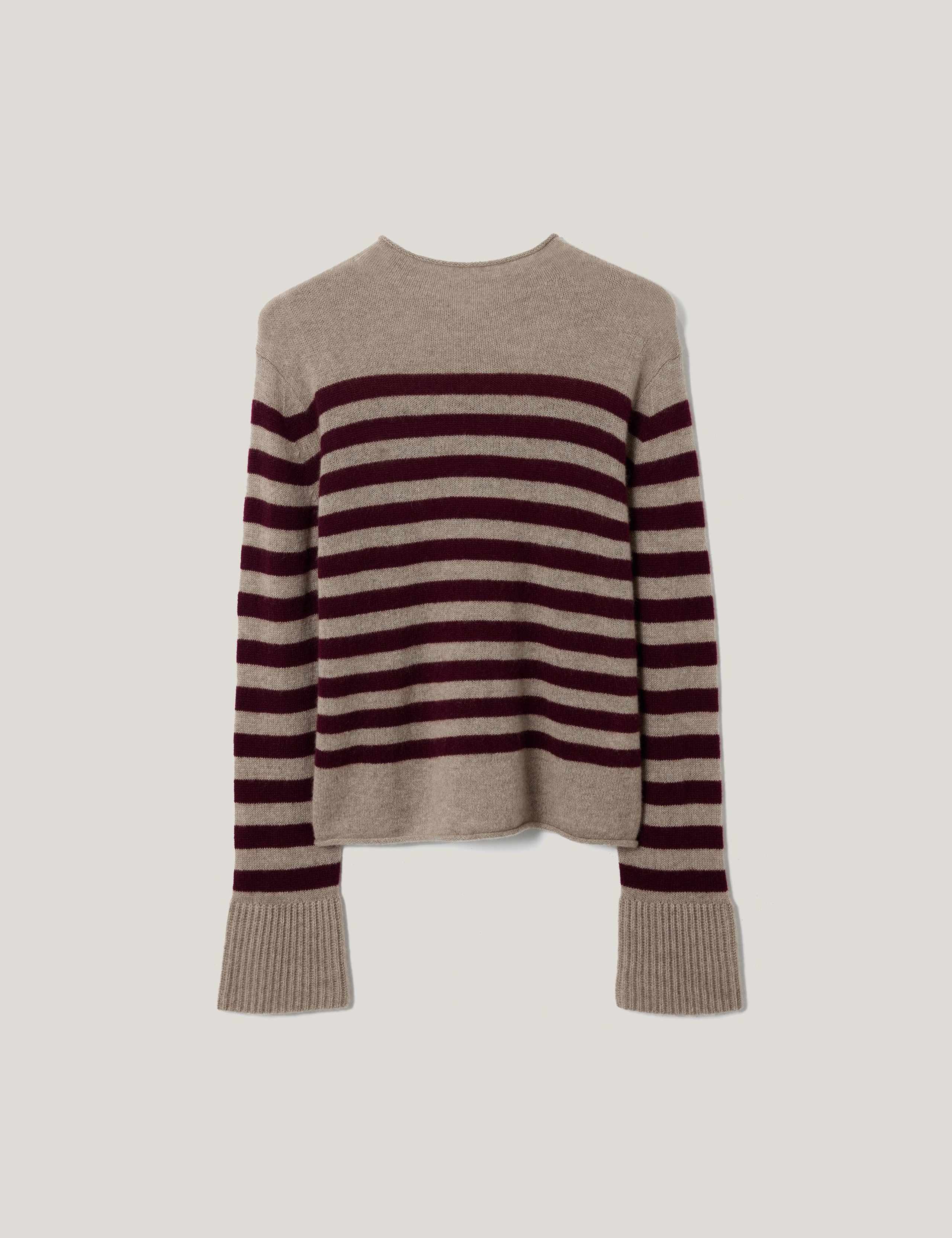 Pure Cashmere Striped Fluted Cuff Jumper 2 of 5