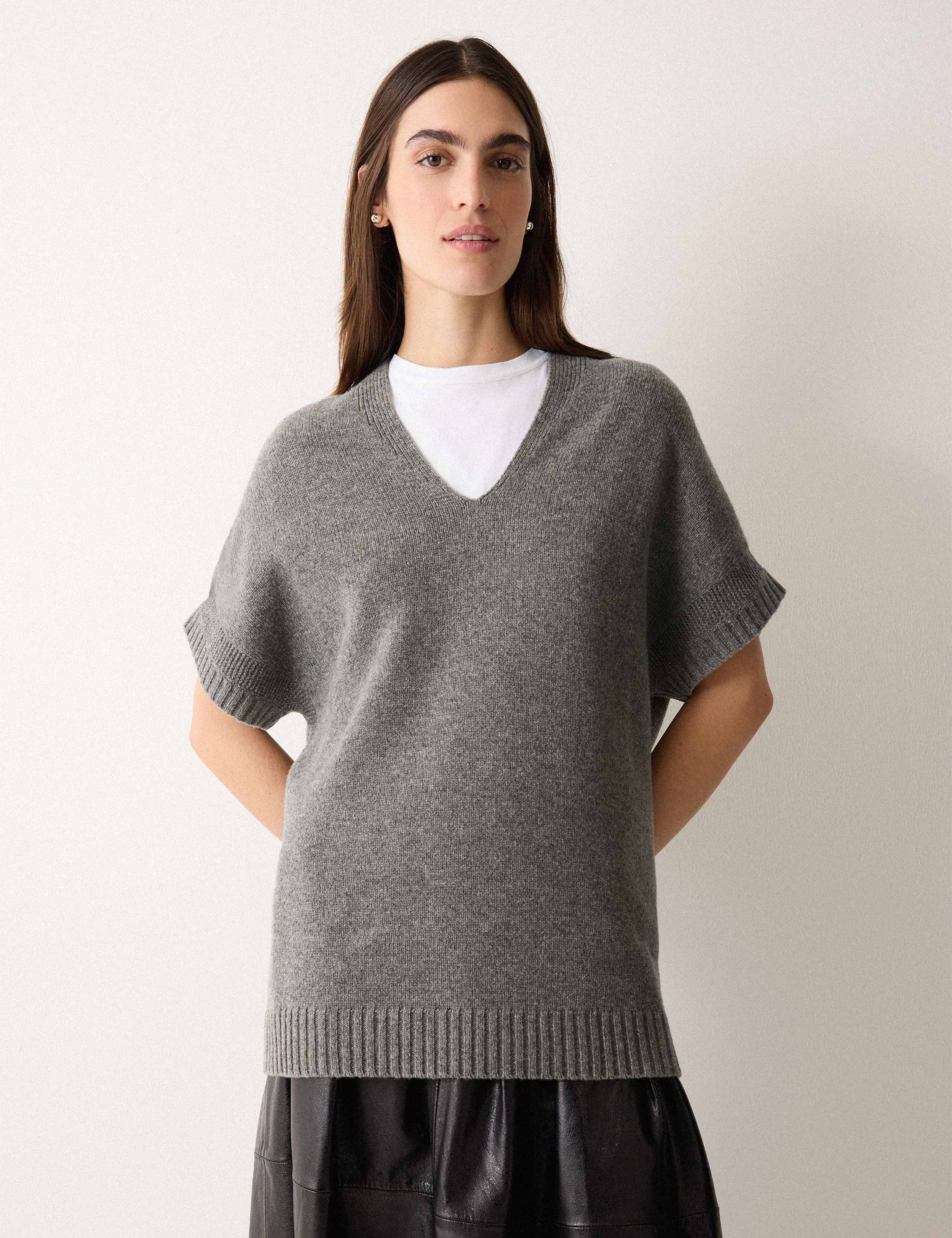 Pure Wool V-Neck Relaxed Knitted Top 1 of 5