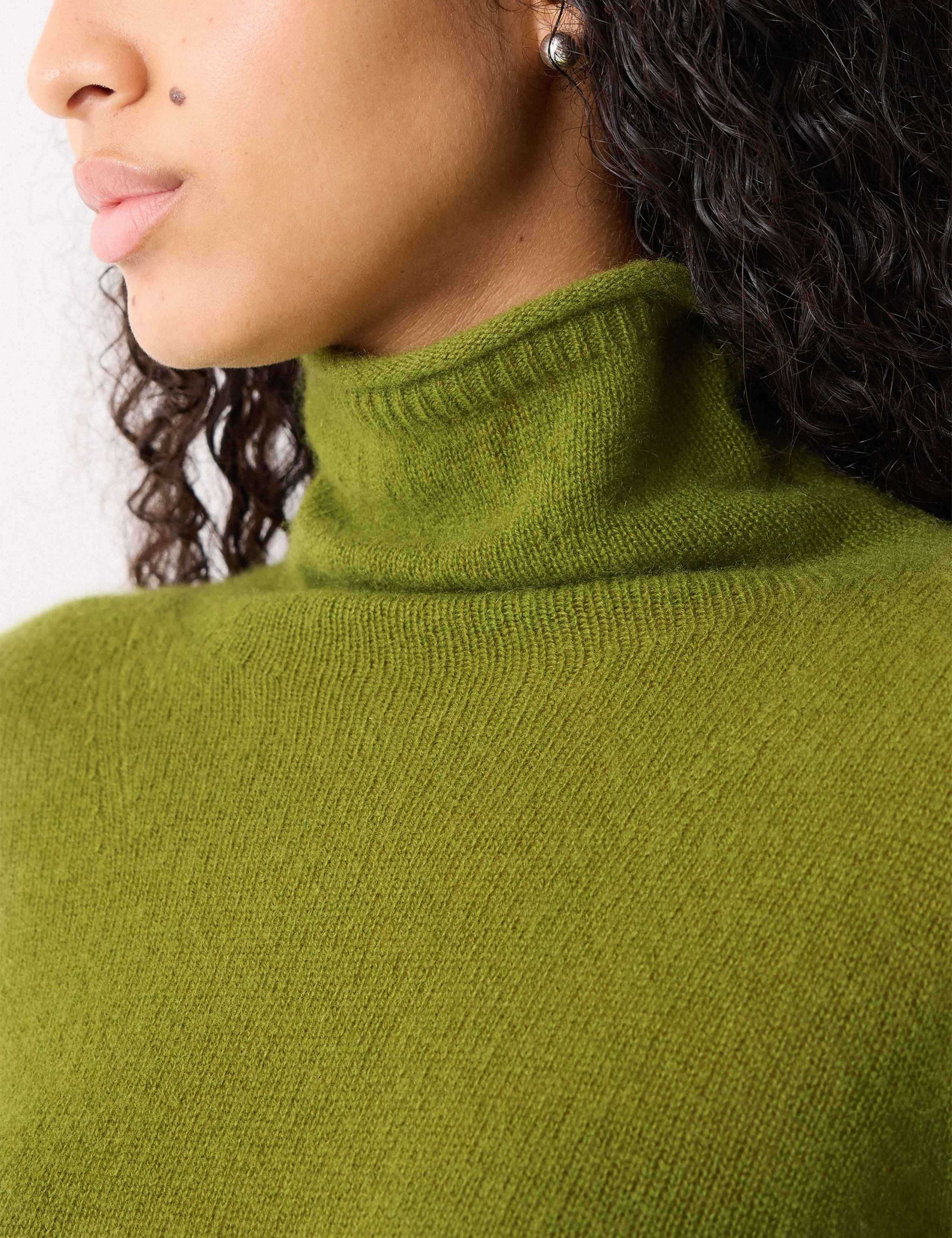 Pure Cashmere Polo Neck Relaxed Jumper 4 of 7