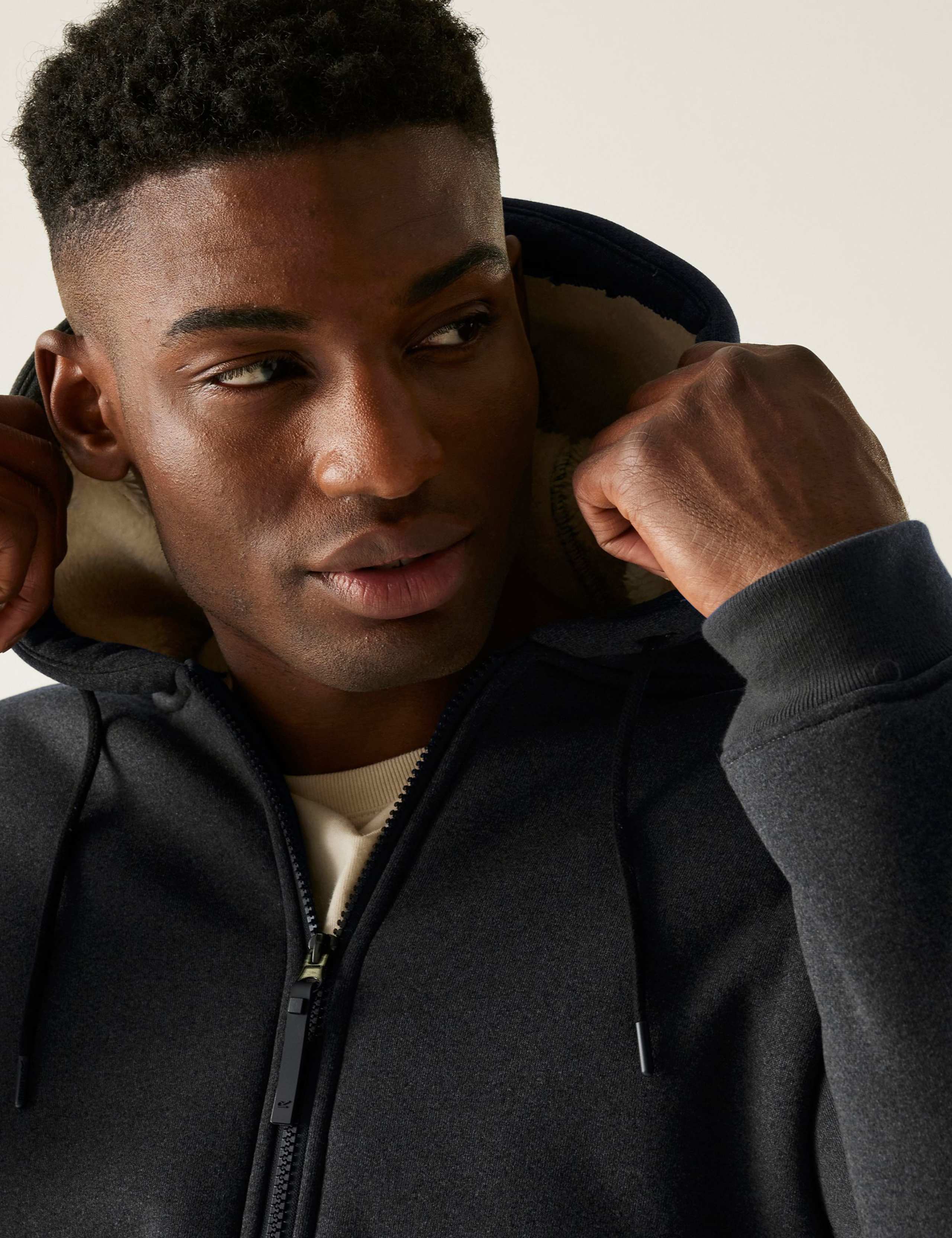 Naddle Jersey Fleece Lined Zip Up Hoodie 3 of 5