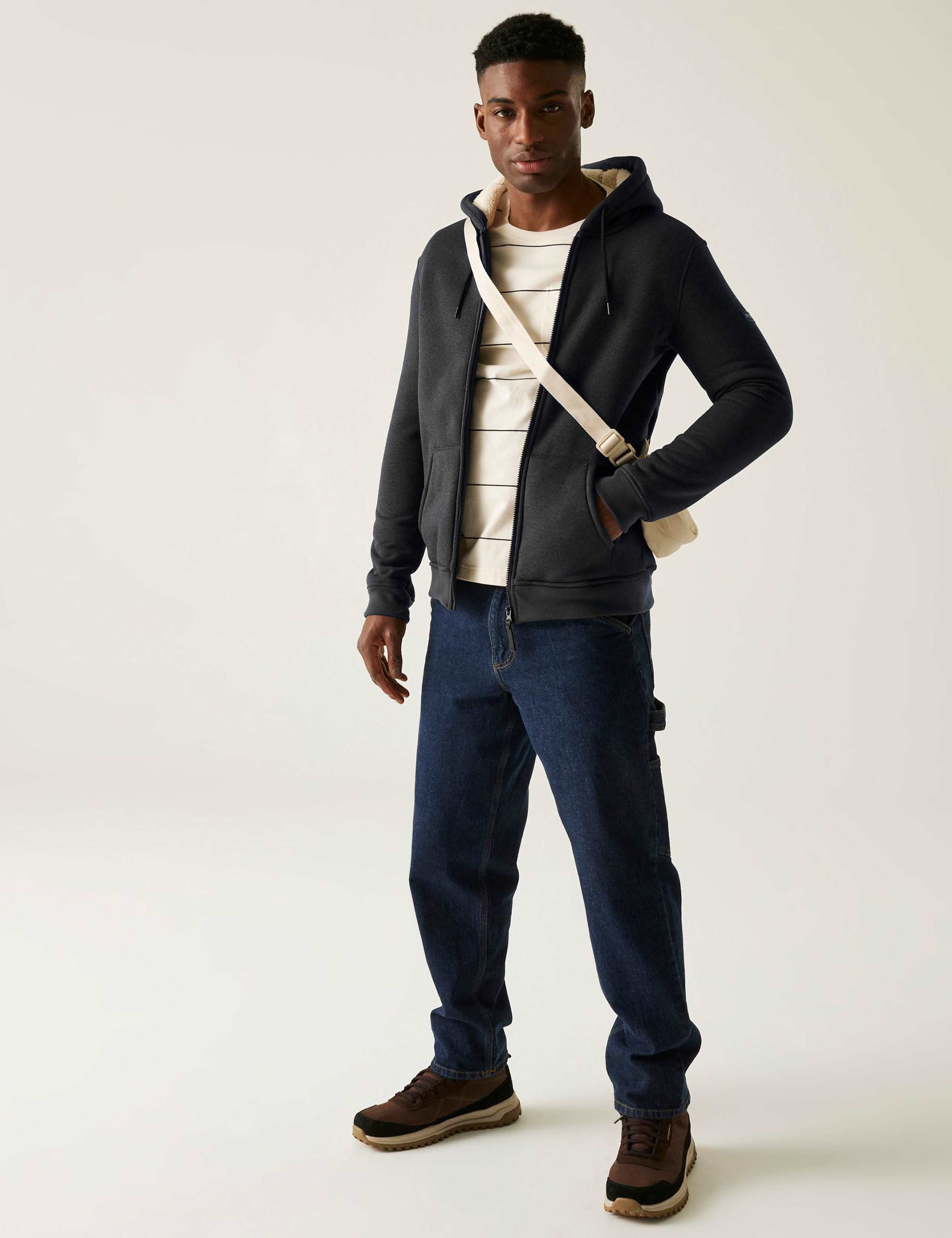 Naddle Jersey Fleece Lined Zip Up Hoodie 4 of 5